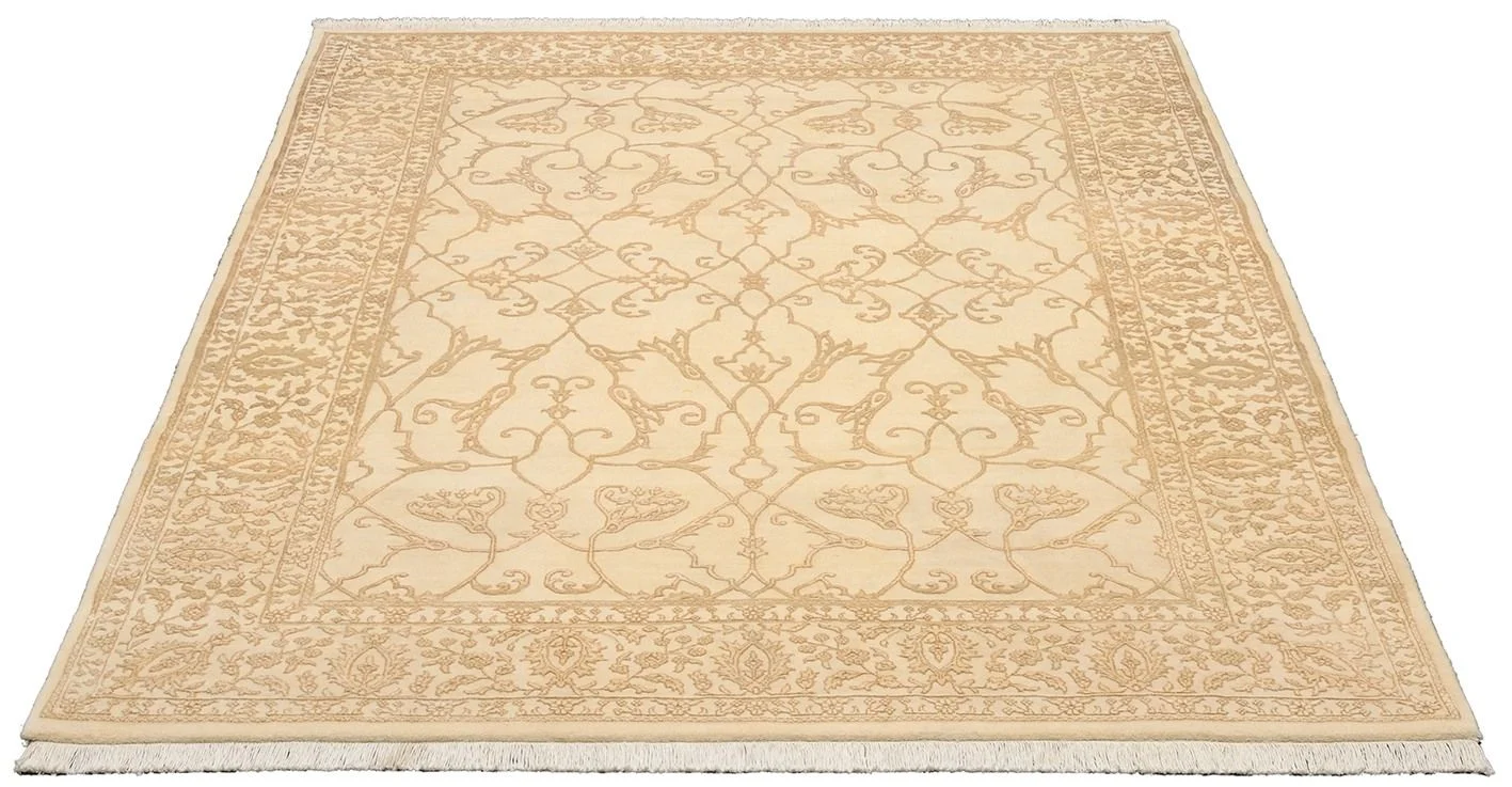 Alternative view of Tabriz Indian Rug 175 × 260 cm in Wool & Silk, hand-knotted