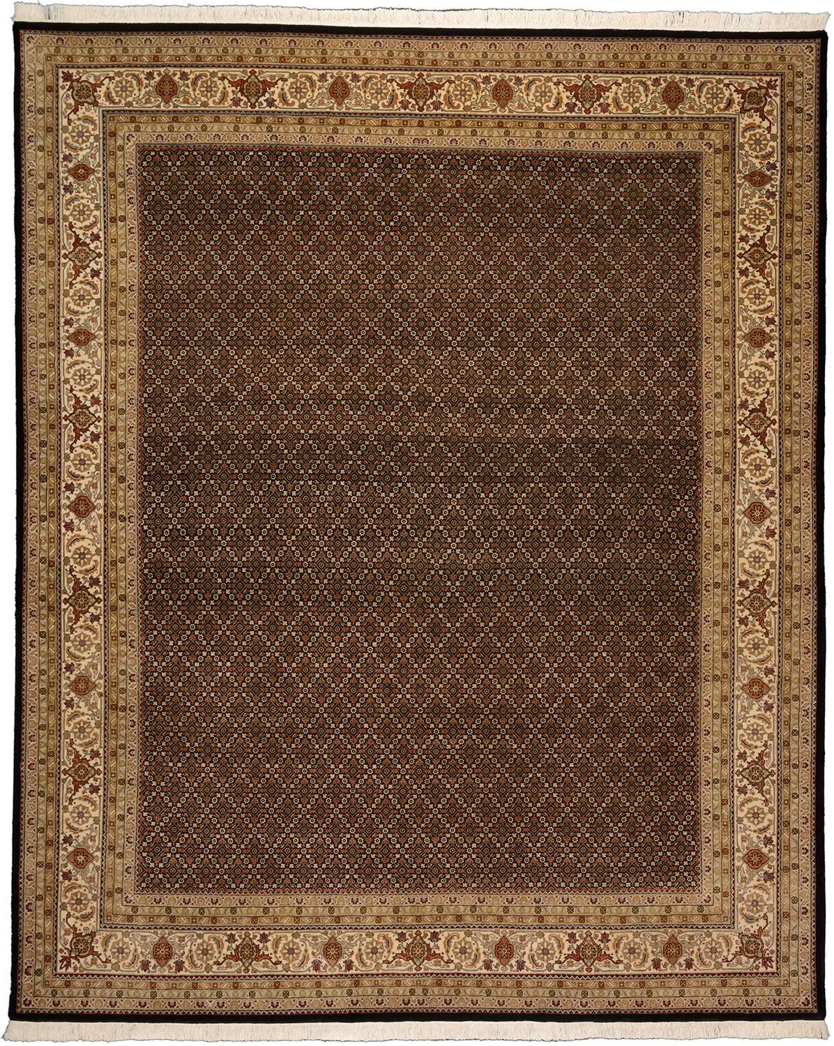 Hand-Knotted Tabriz Indian Rug, 254 × 308 cm, Wool & Silk