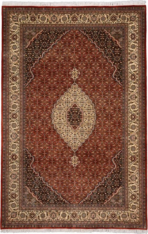 Hand-Knotted Tabriz Indian Rug, 203 × 307 cm, Wool & Silk