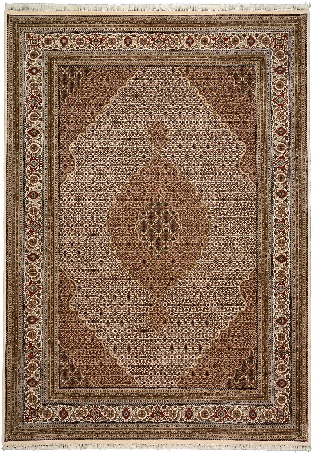 Wool & Silk Tabriz Indian Rug 252 × 354 cm, hand-knotted