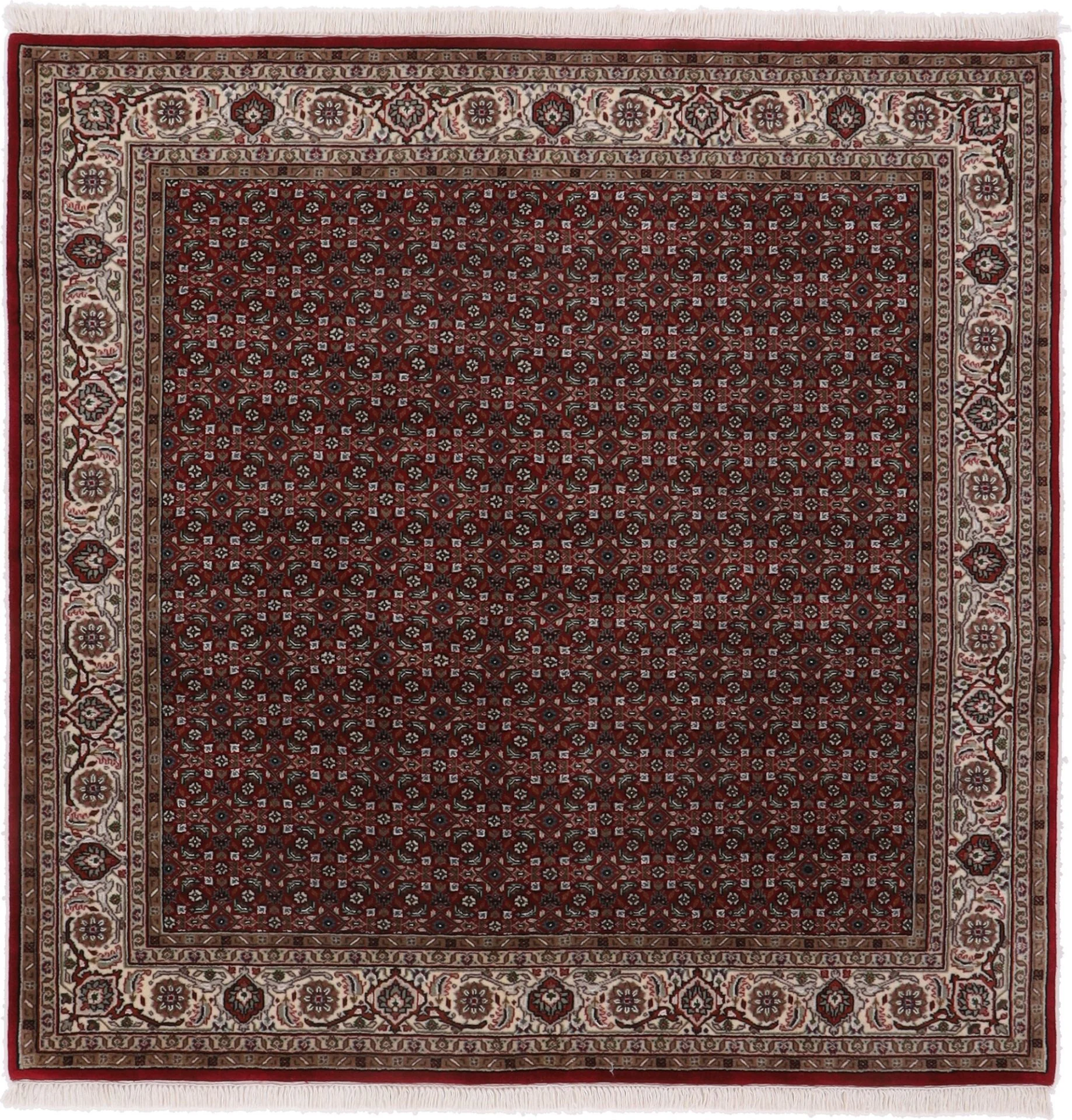 Tabriz Indian Rug 201 × 203 cm in Wool & Silk, hand-knotted