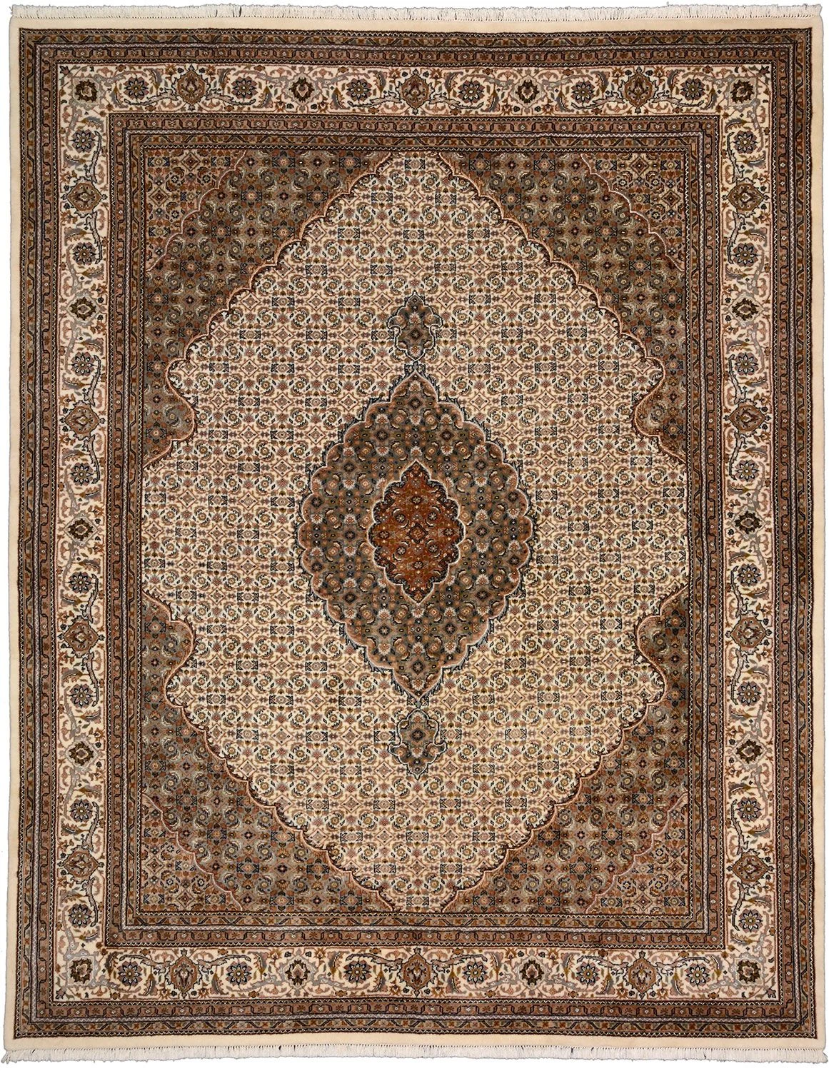 Wool & Silk Tabriz Indian Rug 245 × 303 cm, hand-knotted