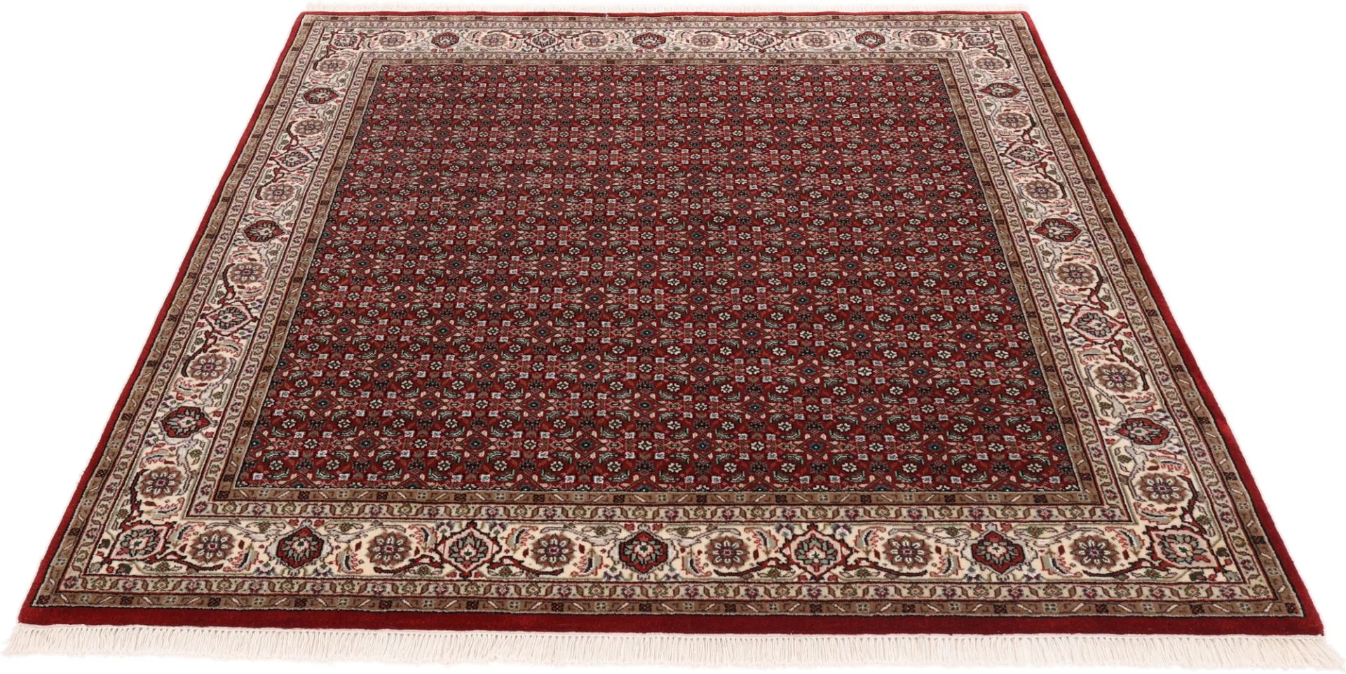 Alternative view of Tabriz Indian Rug 201 × 203 cm in Wool & Silk, hand-knotted