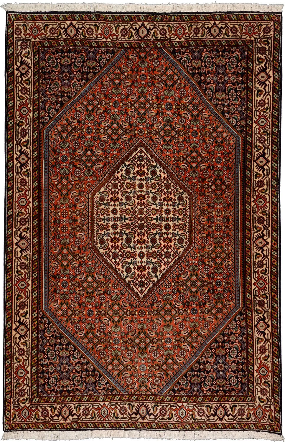 Hand-Knotted Bijar Persian Rug, 111 × 167 cm, Wool