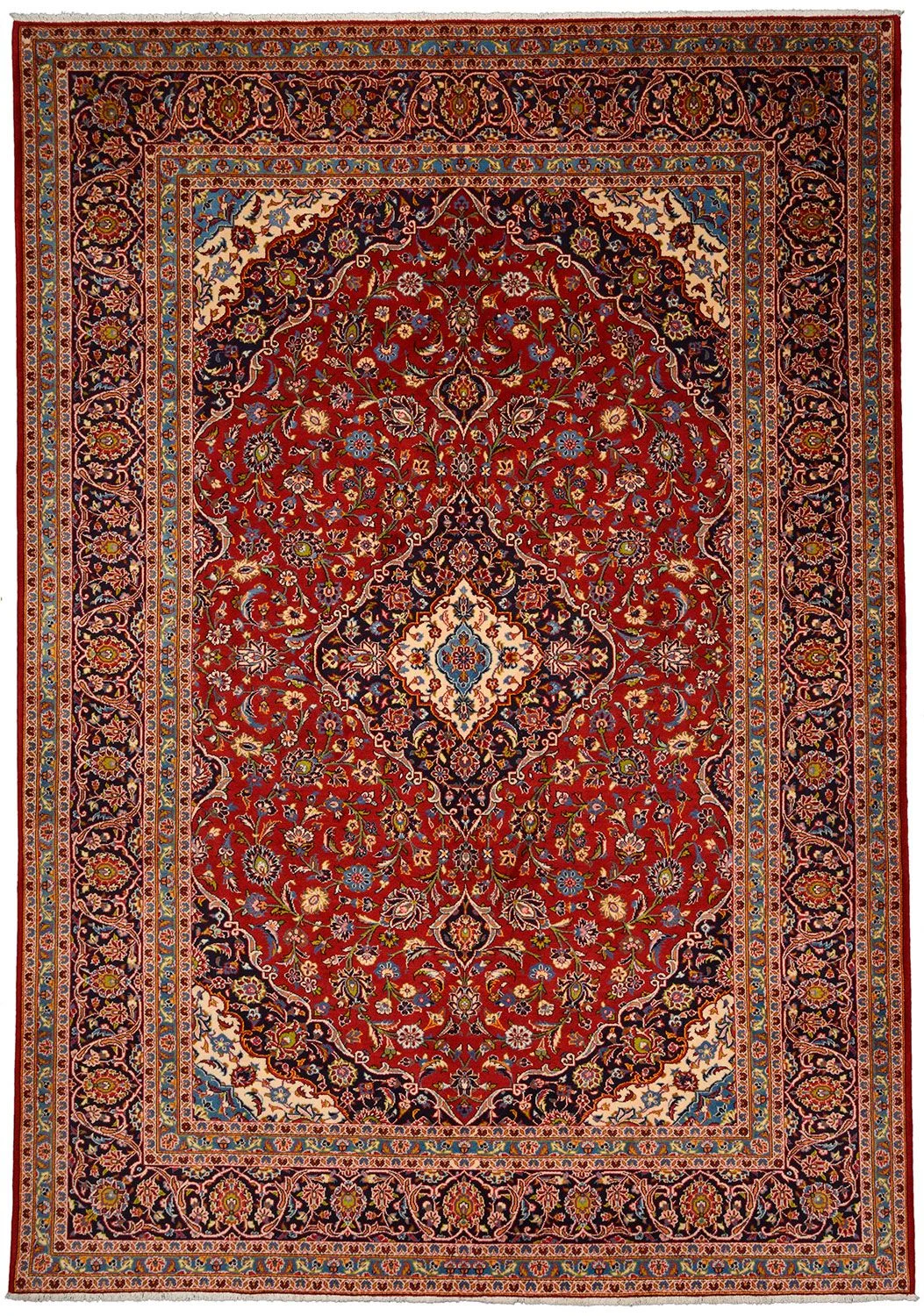 Wool Kashan Persian Rug 247 × 364 cm, hand-knotted