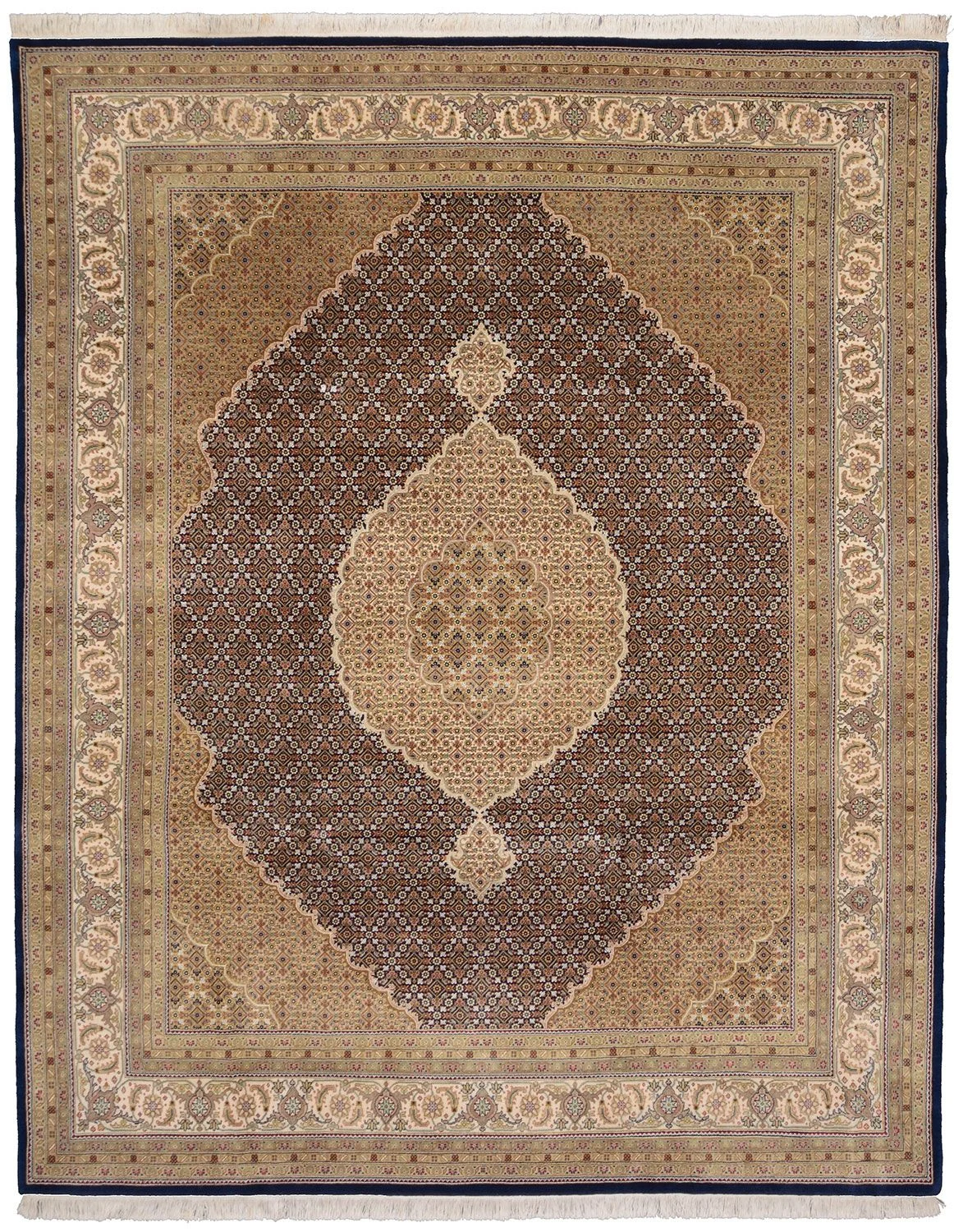 Hand-Knotted Tabriz Indian Rug, 251 × 314 cm, Wool