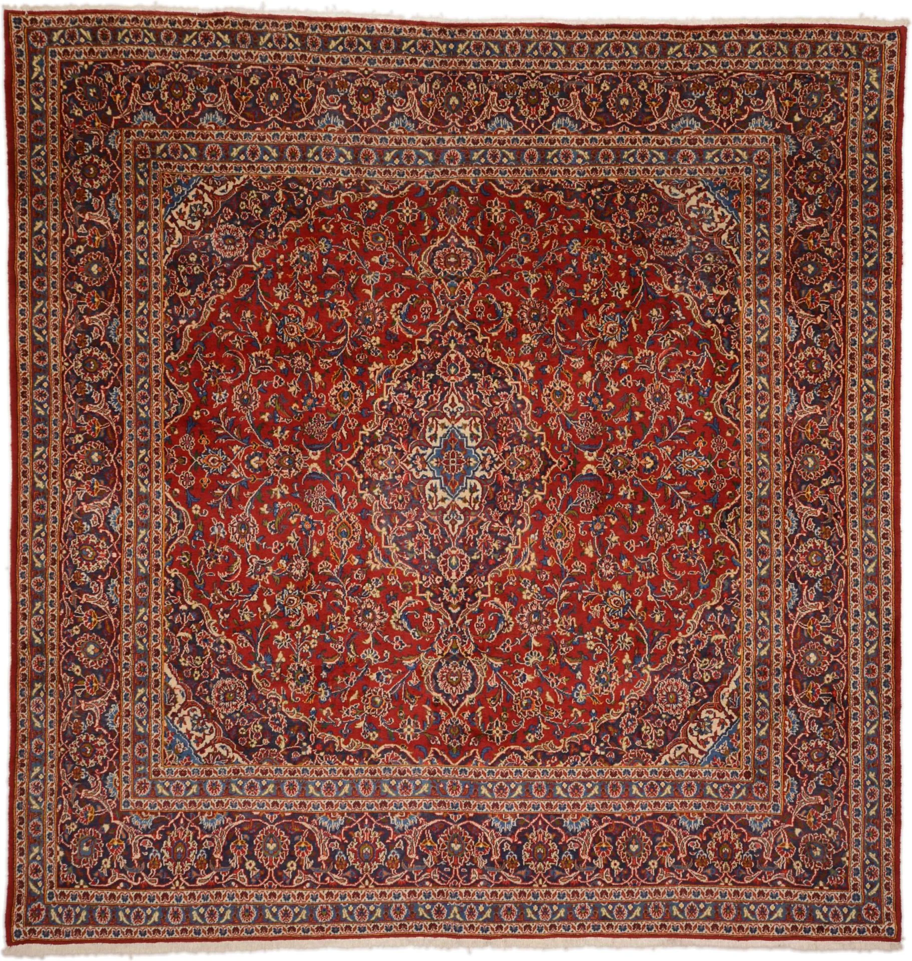 Wool Kashan Persian Rug 290 × 300 cm, hand-knotted
