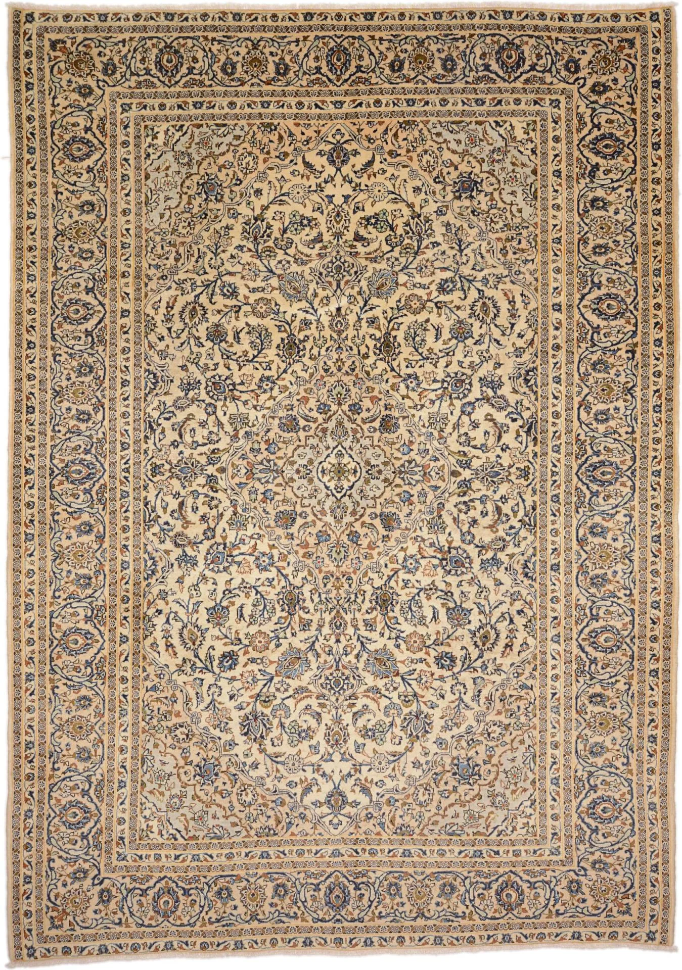 Wool Kashan Persian Rug 244 × 344 cm, hand-knotted