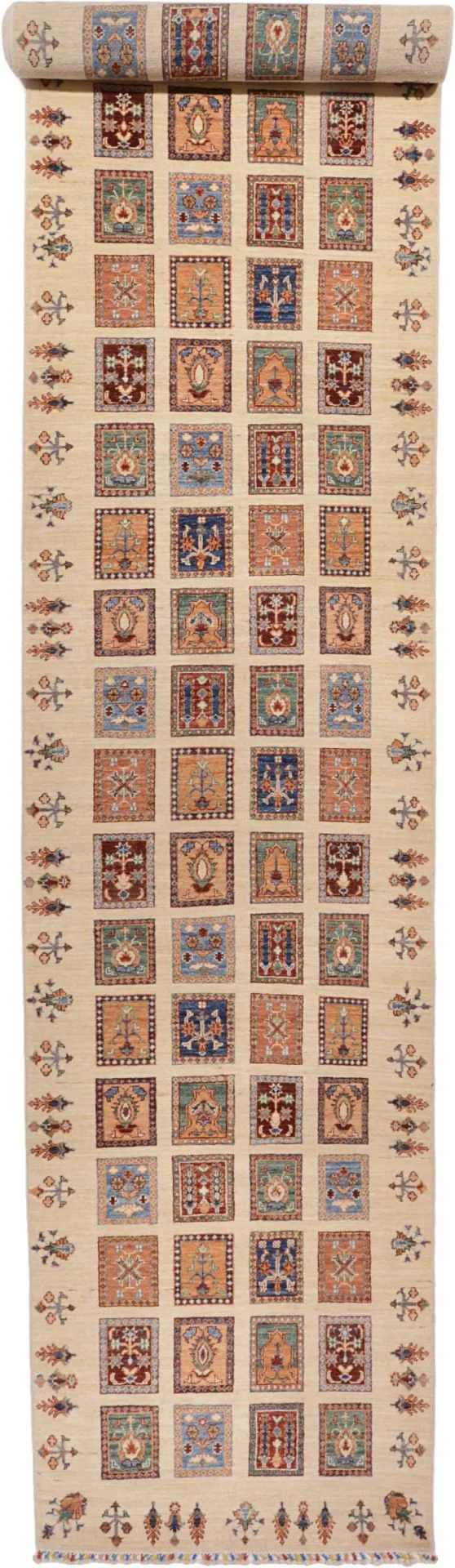 Ziegler Afghan Rug 114 × 640 cm in Wool, hand-knotted