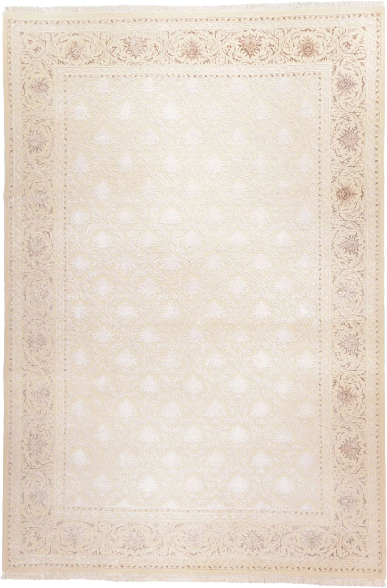 Wool Tabriz Indian Rug 207 × 304 cm, hand-knotted