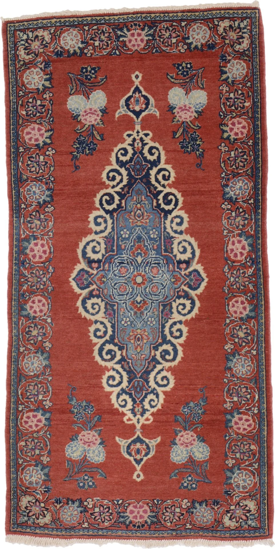 Kashan Persian Rug 65 × 113 cm in Wool, hand-knotted
