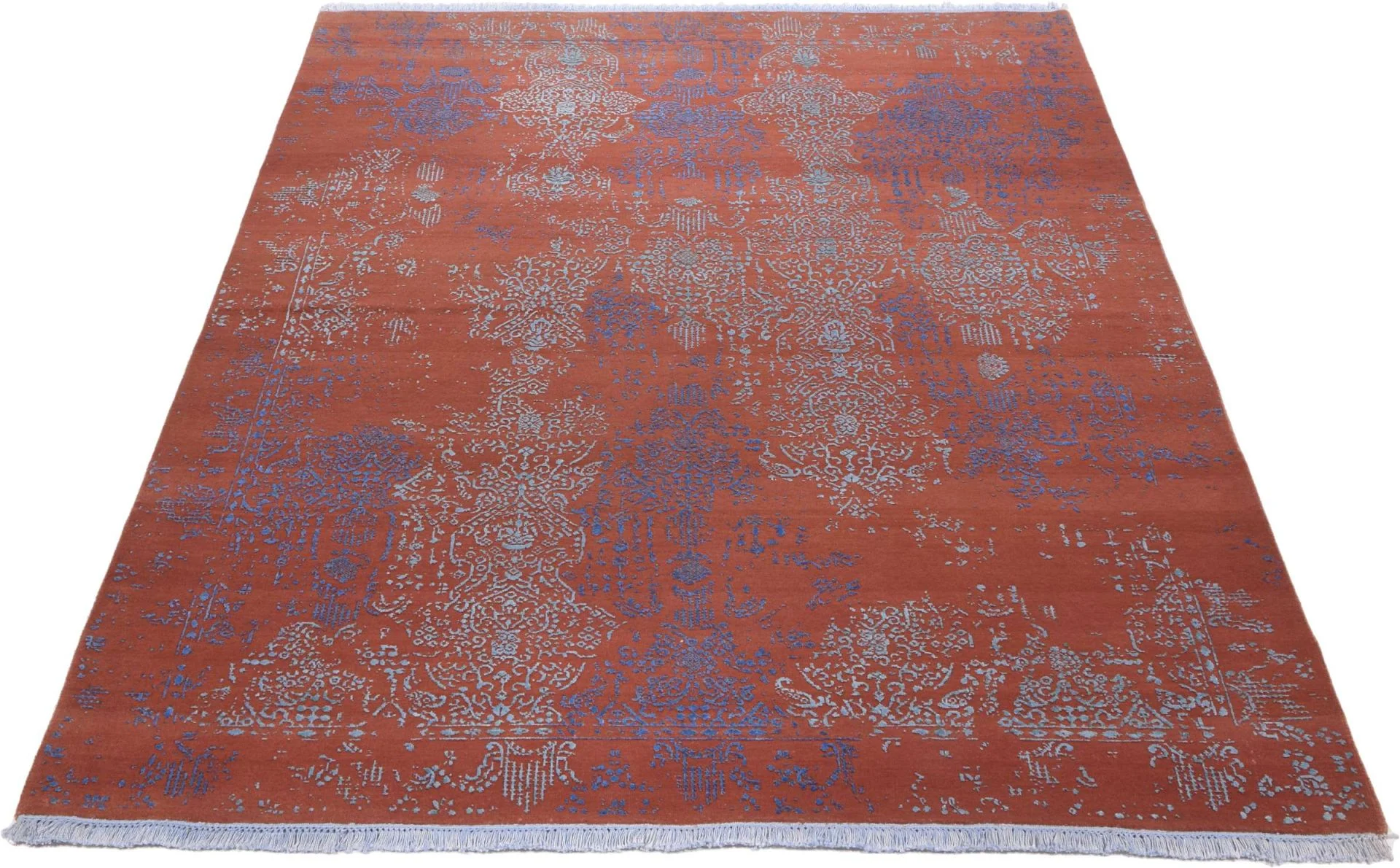 Alternative view of Wool & Silk Indian Rug 170 × 240 cm, hand-knotted