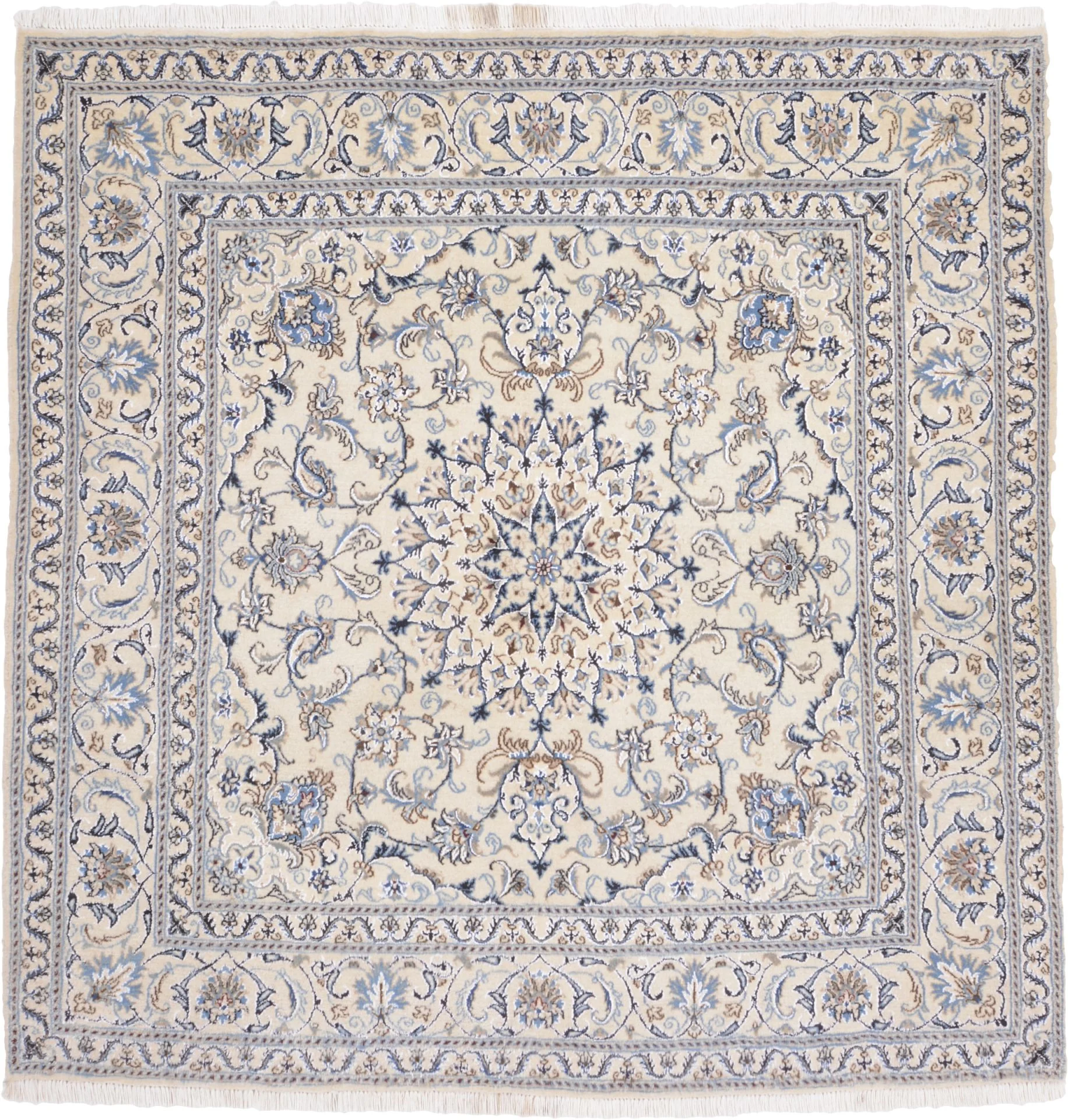 Nain Persian Rug 200 × 205 cm in Wool, hand-knotted