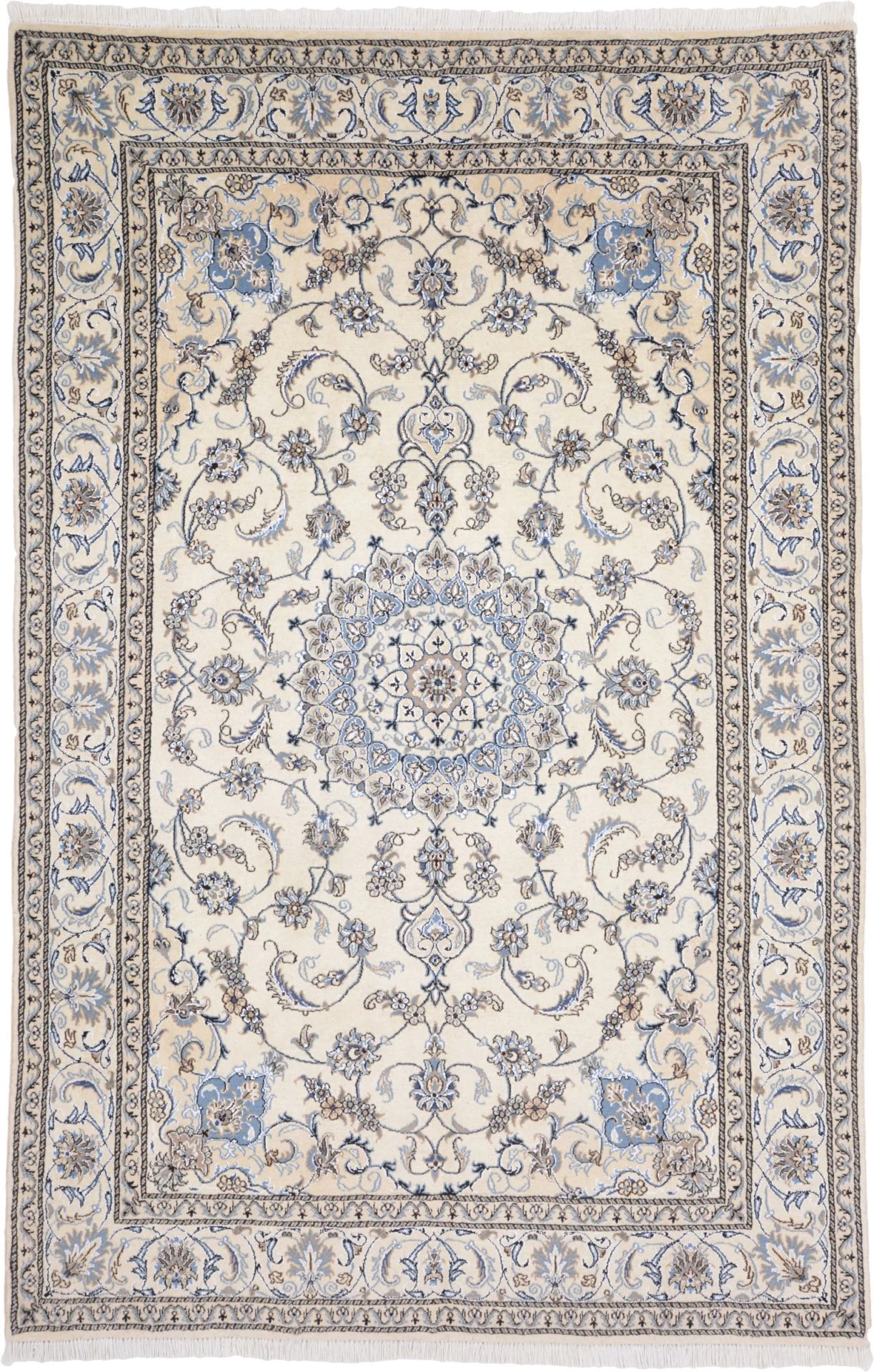 Hand-Knotted Nain Persian Rug, 197 × 302 cm, Wool
