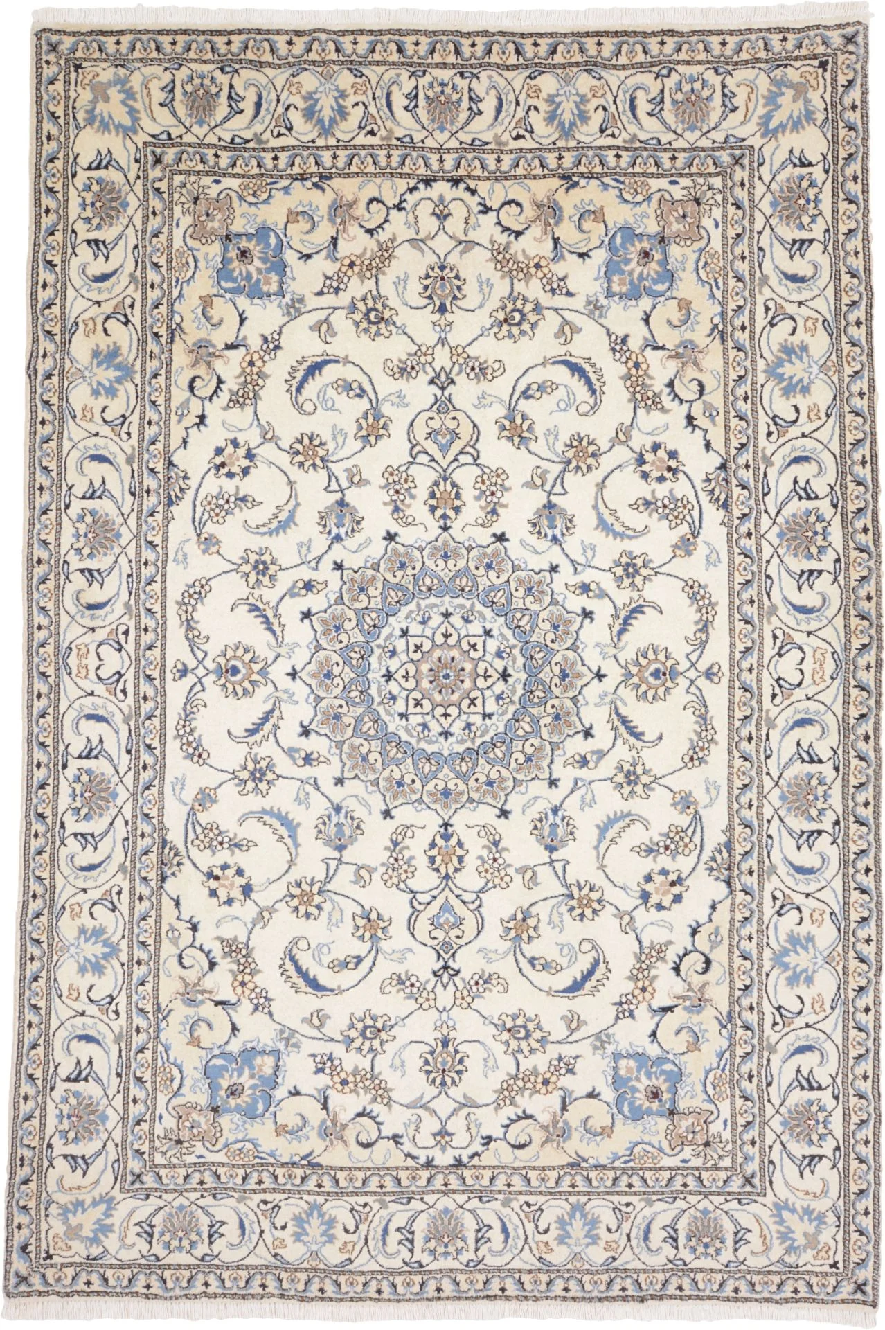 Hand-Knotted Nain Persian Rug, 194 × 288 cm, Wool