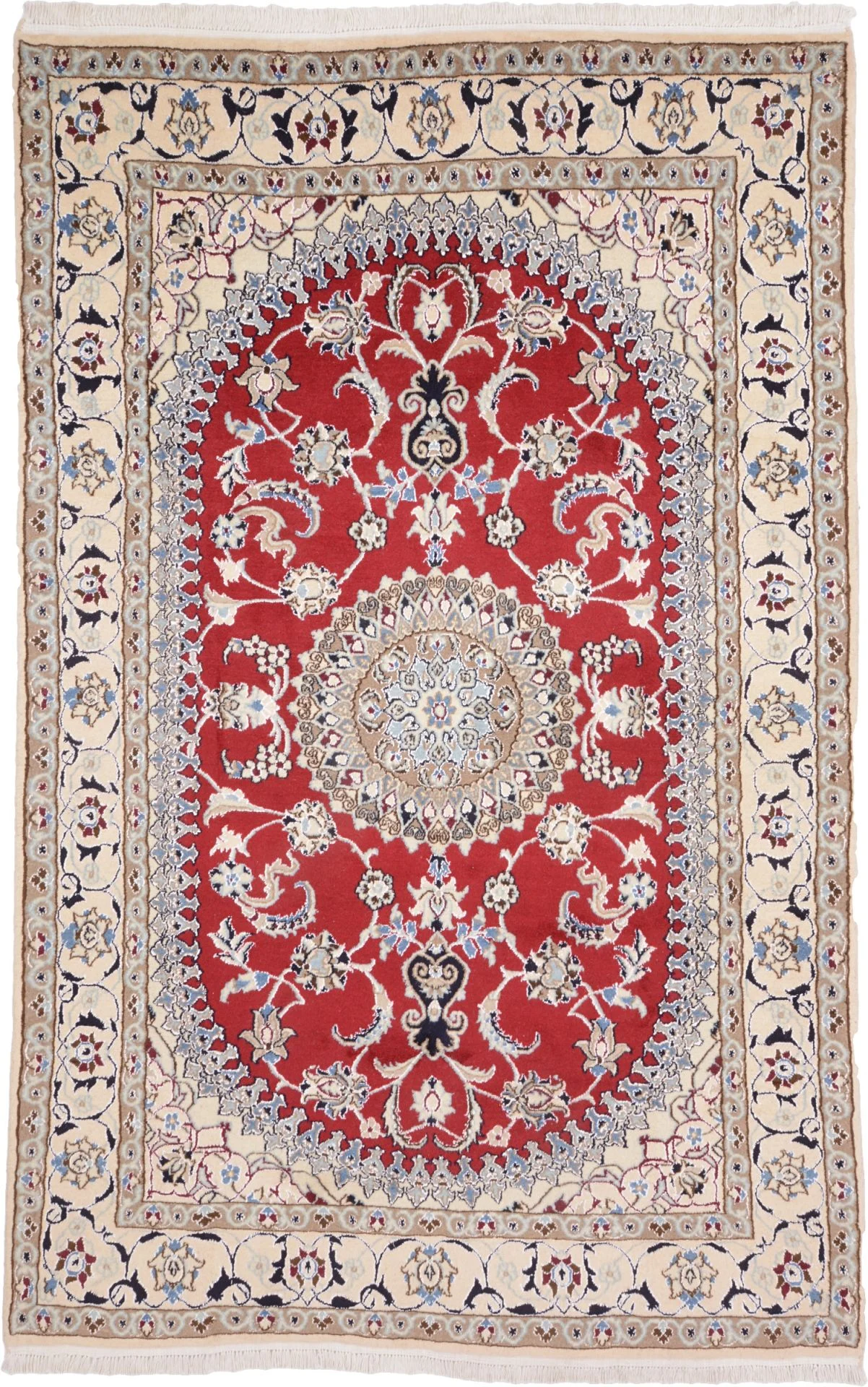 Hand-Knotted Nain Persian Rug, 201 × 310 cm, Wool