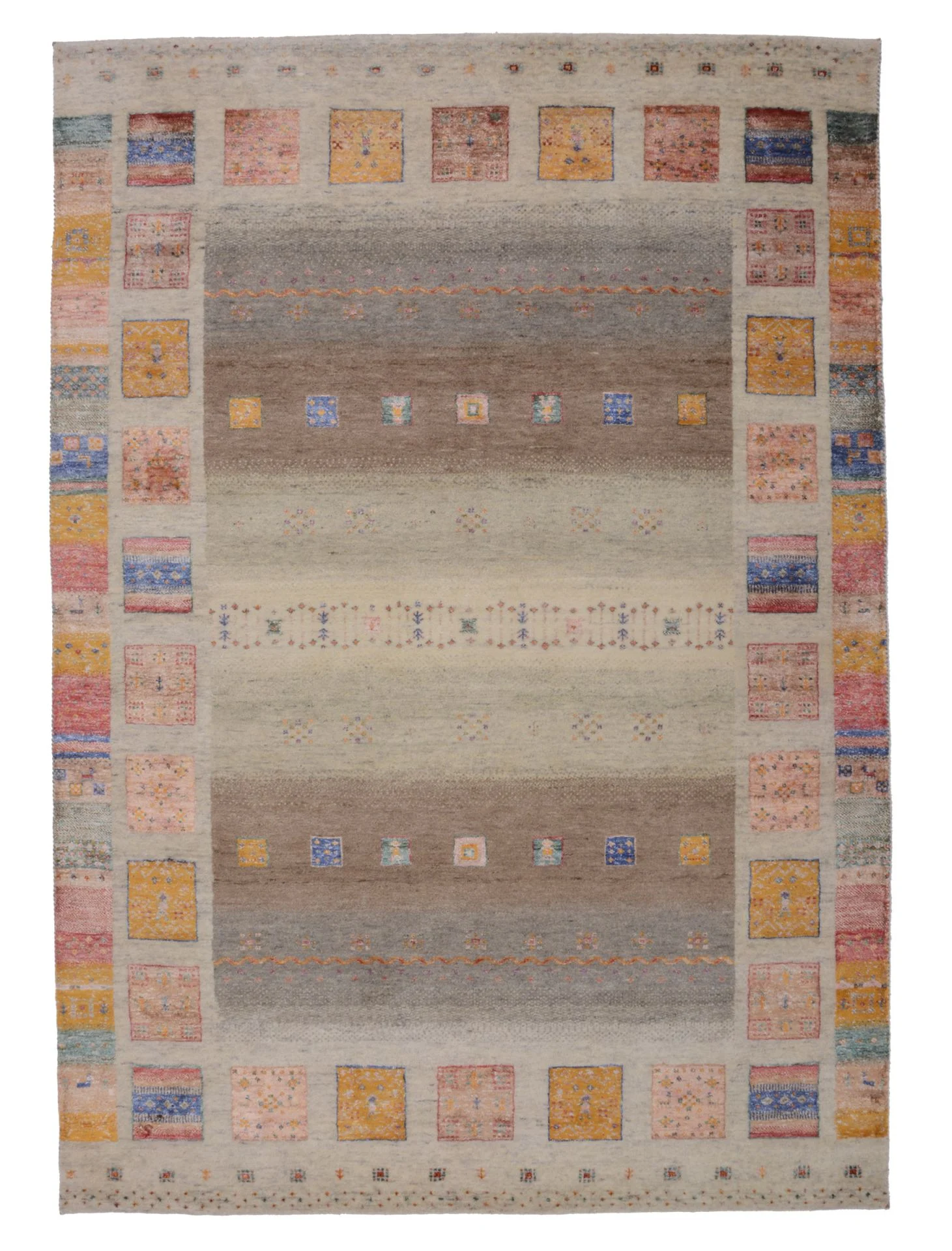 Wool & Silk Loribaft Indian Rug 173 × 245 cm, hand-knotted
