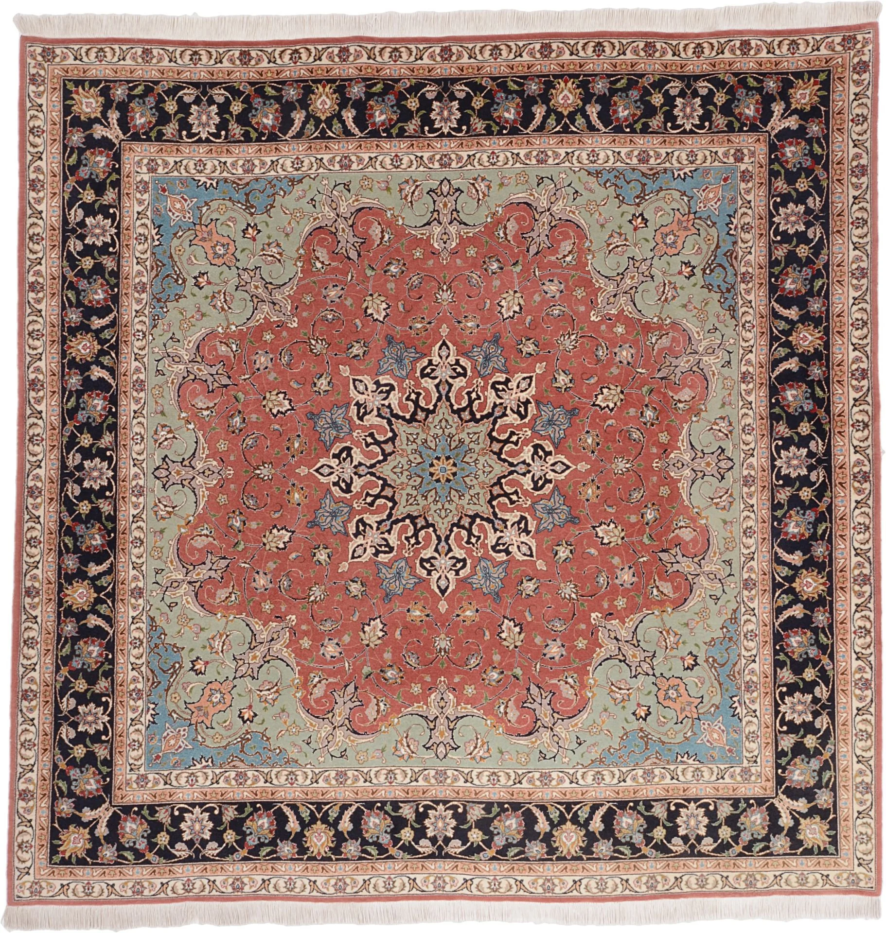 Wool Tabriz Persian Rug 206 × 215 cm, hand-knotted