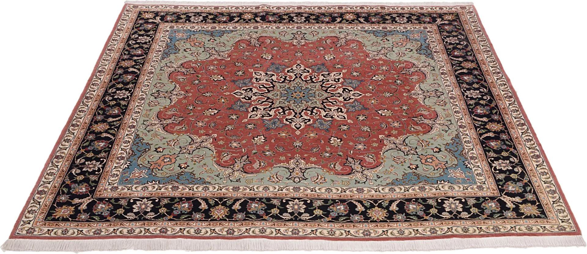 Alternative view of Wool Tabriz Persian Rug 206 × 215 cm, hand-knotted