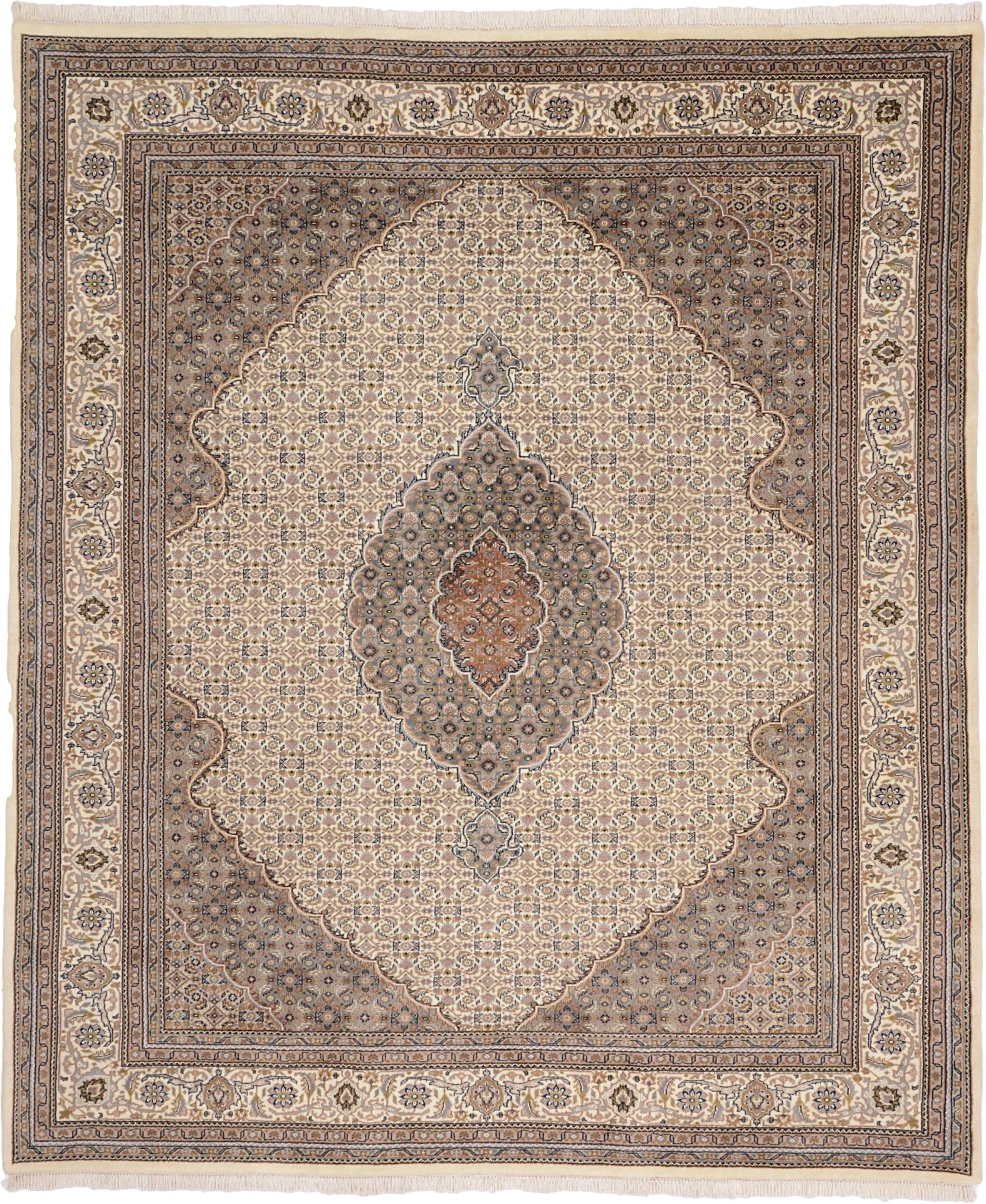 Tabriz Indian Rug 253 × 297 cm in Wool, hand-knotted