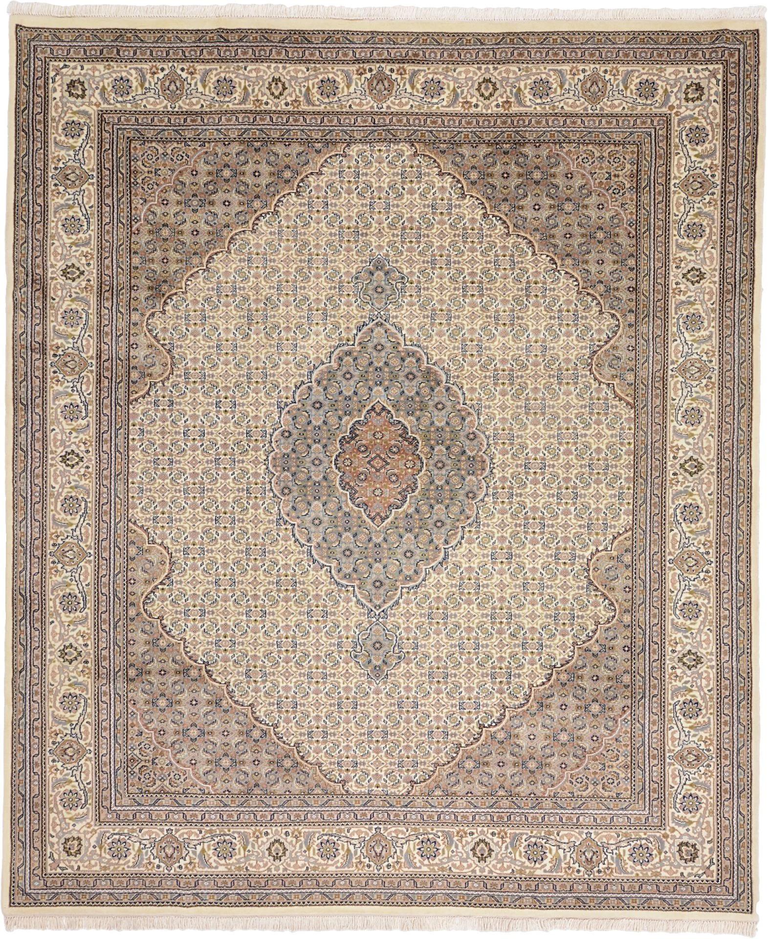 Wool Tabriz Indian Rug 251 × 296 cm, hand-knotted