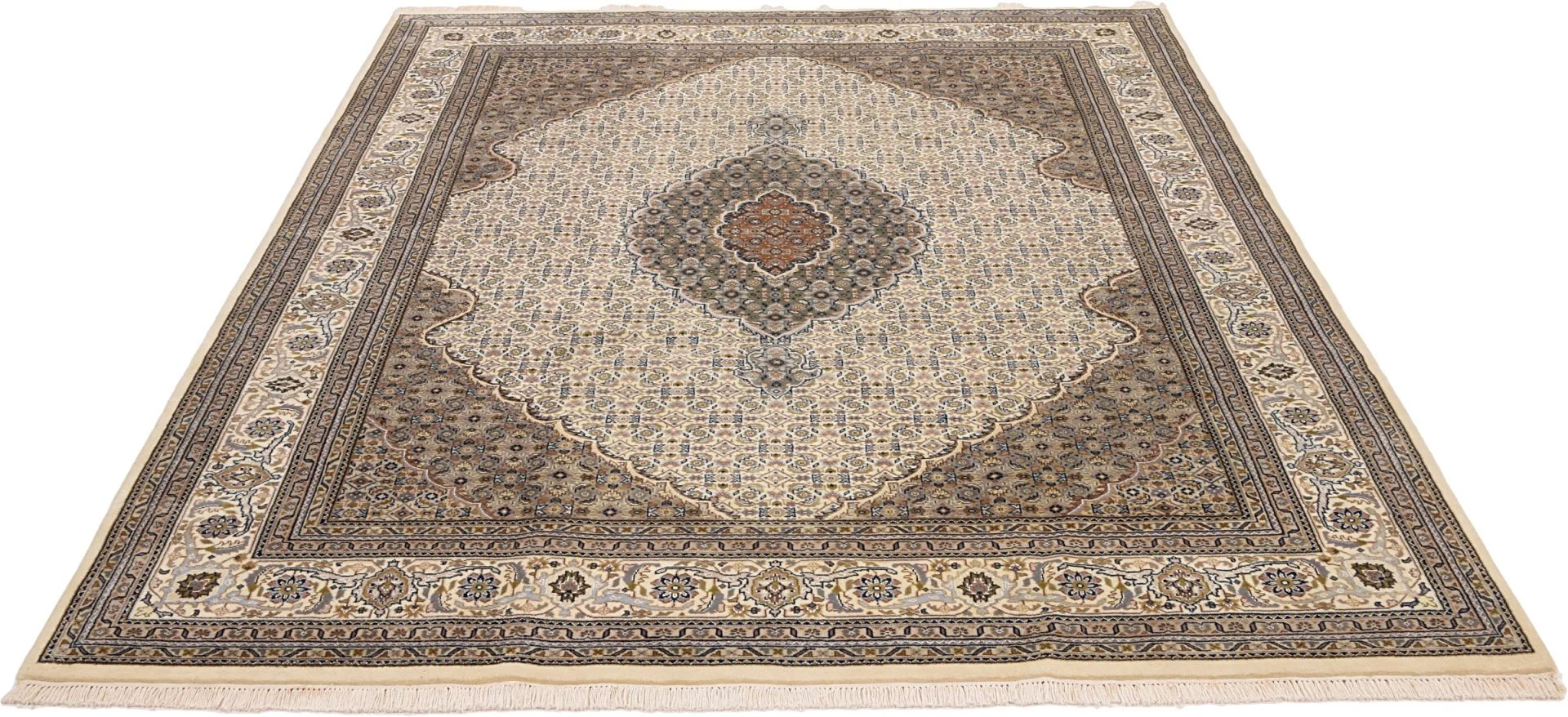Alternative view of Tabriz Indian Rug 245 × 303 cm in Wool, hand-knotted