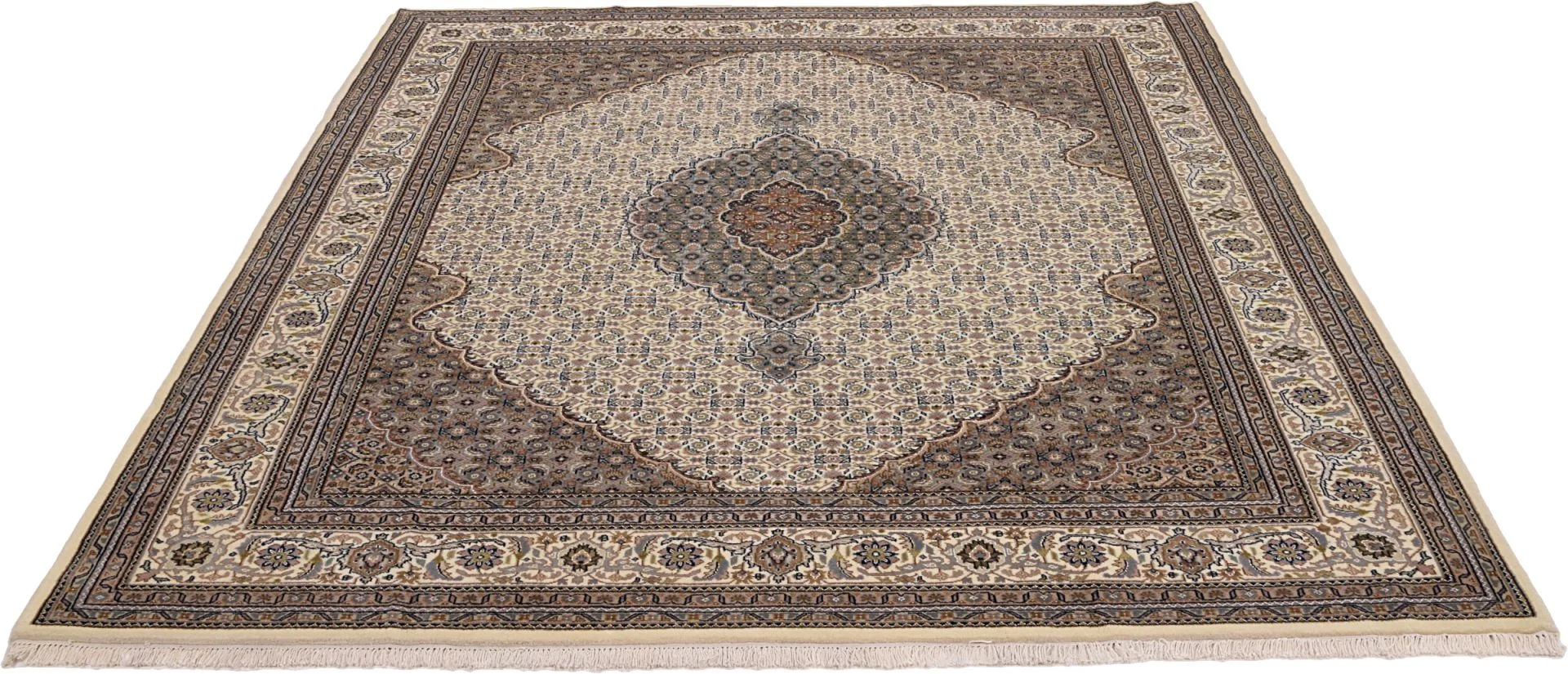 Alternative view of Wool Tabriz Indian Rug 251 × 296 cm, hand-knotted