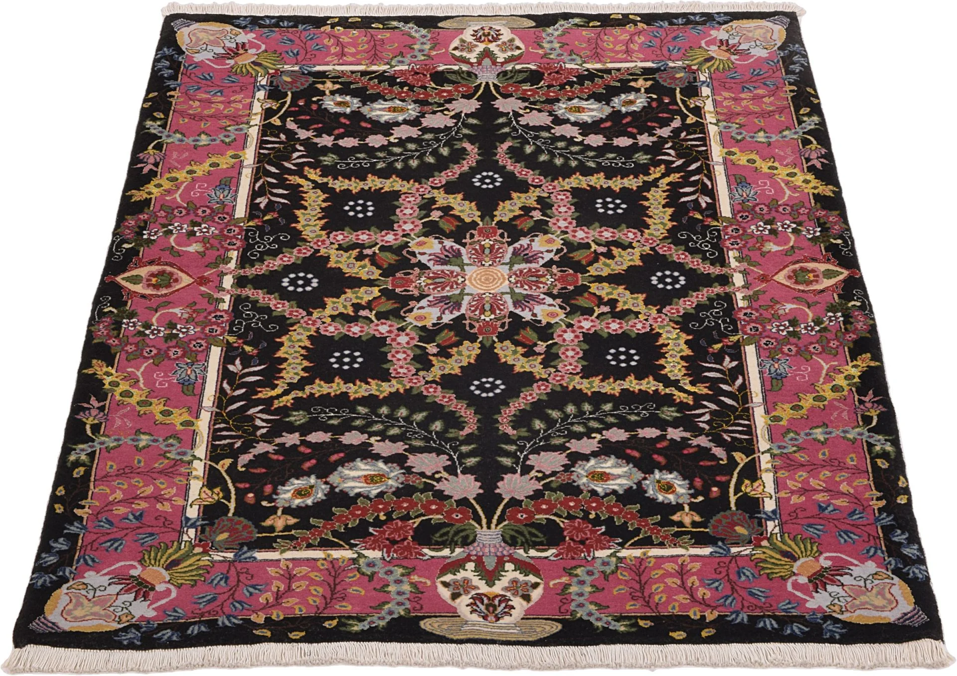 Alternative view of Hand-Knotted Tabriz Persian Rug, 104 × 146 cm, Wool