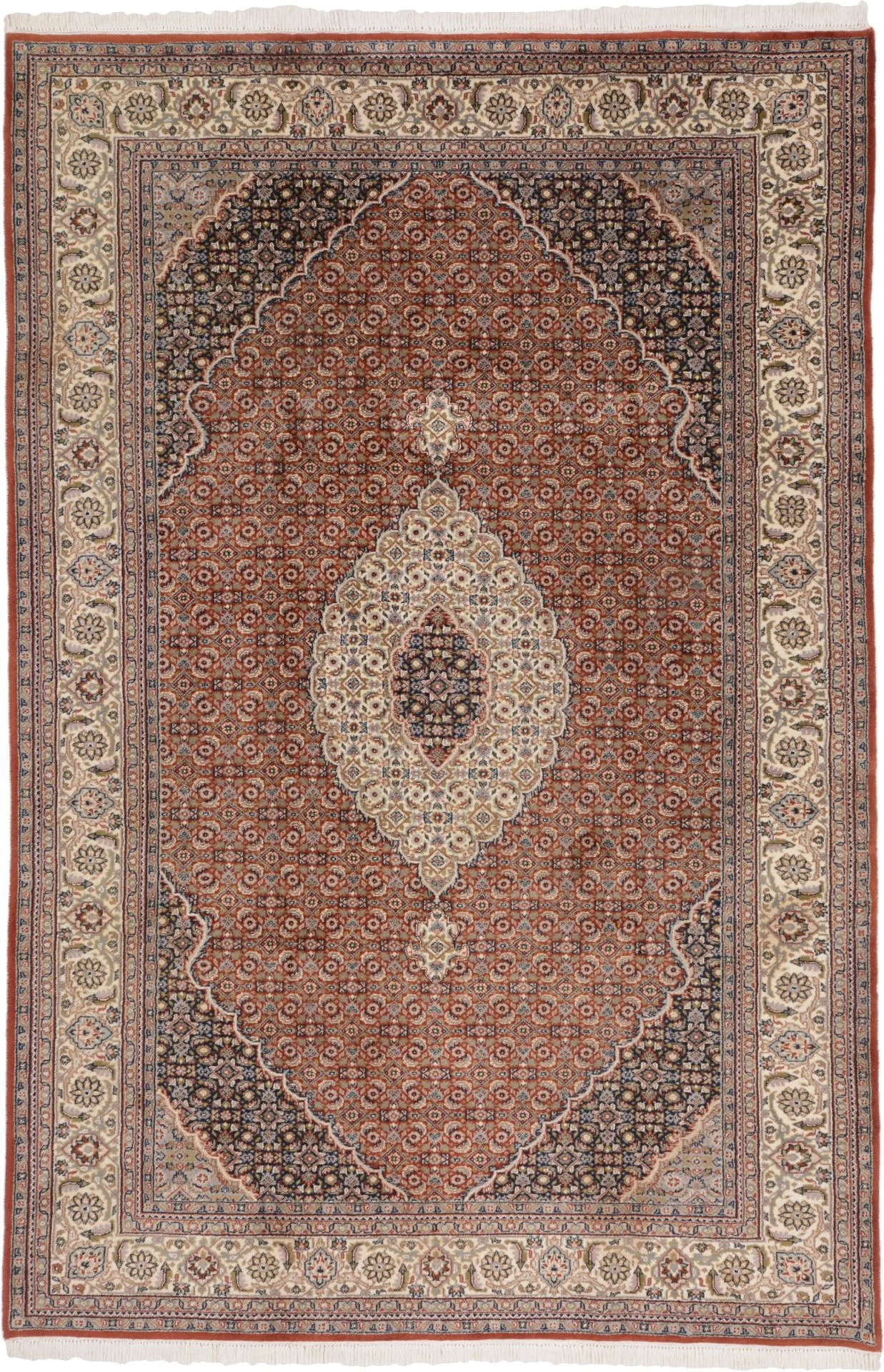 Wool & Silk Tabriz Indian Rug 200 × 300 cm, hand-knotted