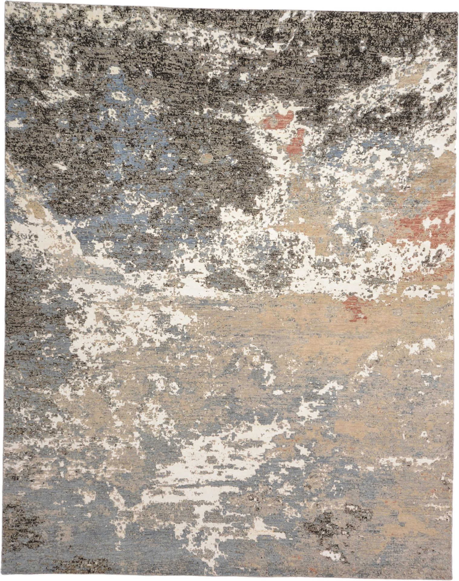 Hand-Knotted Indian Rug, 244 × 306 cm, Silk