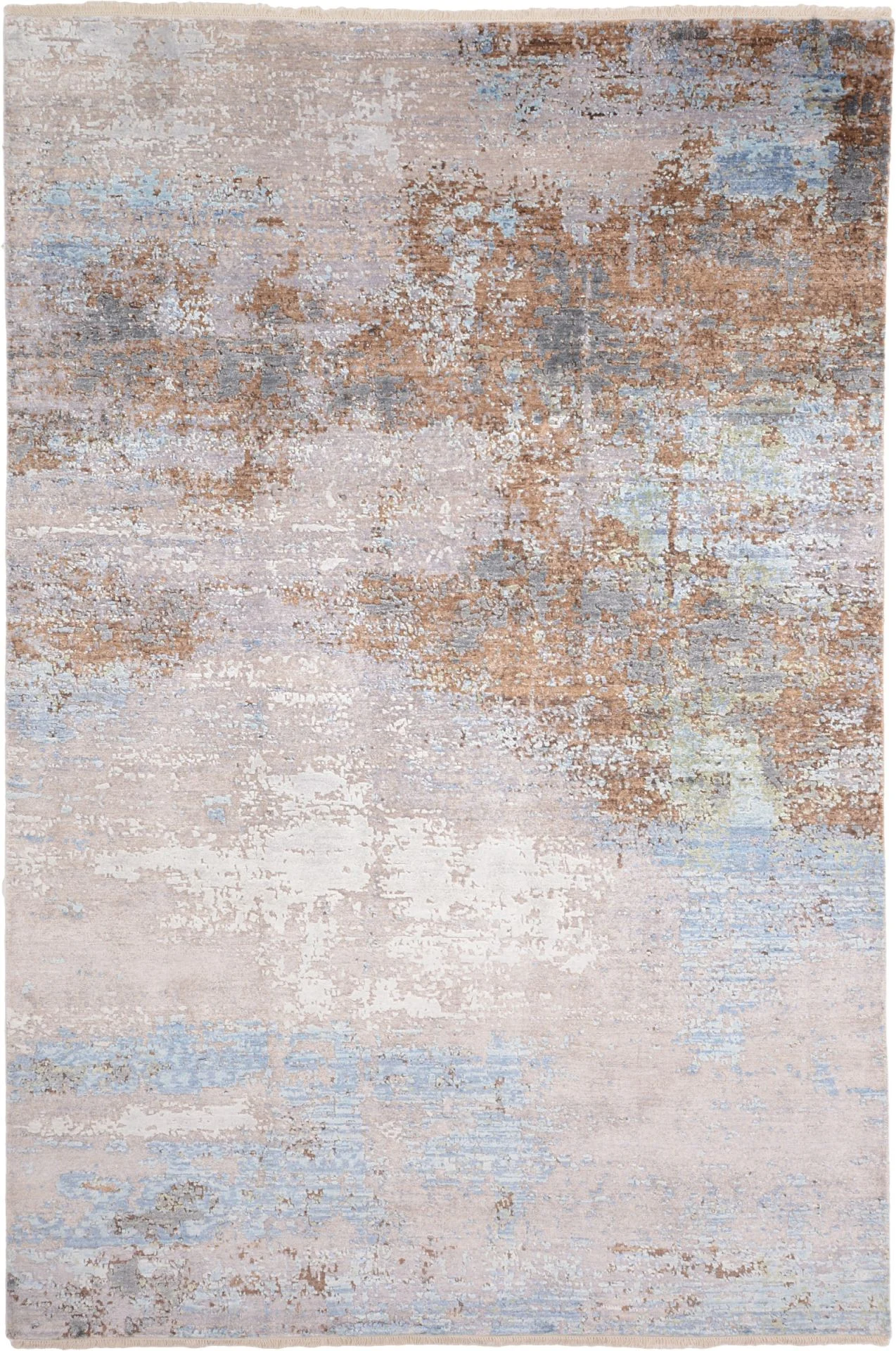 Silk Indian Rug 201 × 299 cm, hand-knotted
