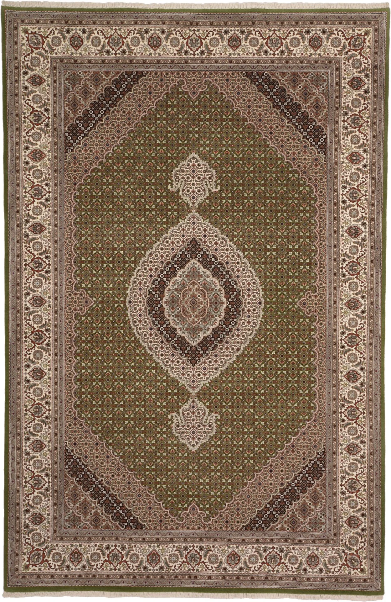 Hand-Knotted Tabriz Indian Rug, 200 × 305 cm
