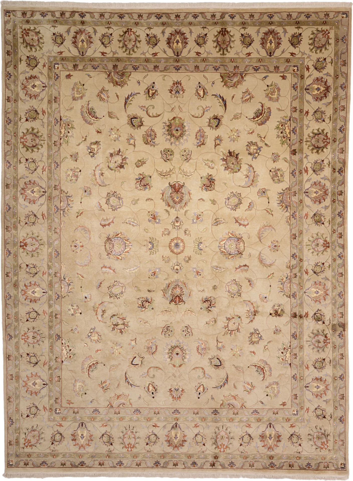 Hand-Knotted Tabriz Indian Rug, 274 × 366 cm