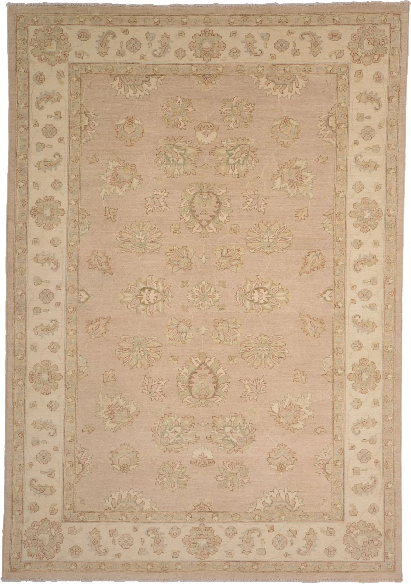 Ziegler Pakistani Rug 209 × 299 cm in Wool, hand-knotted