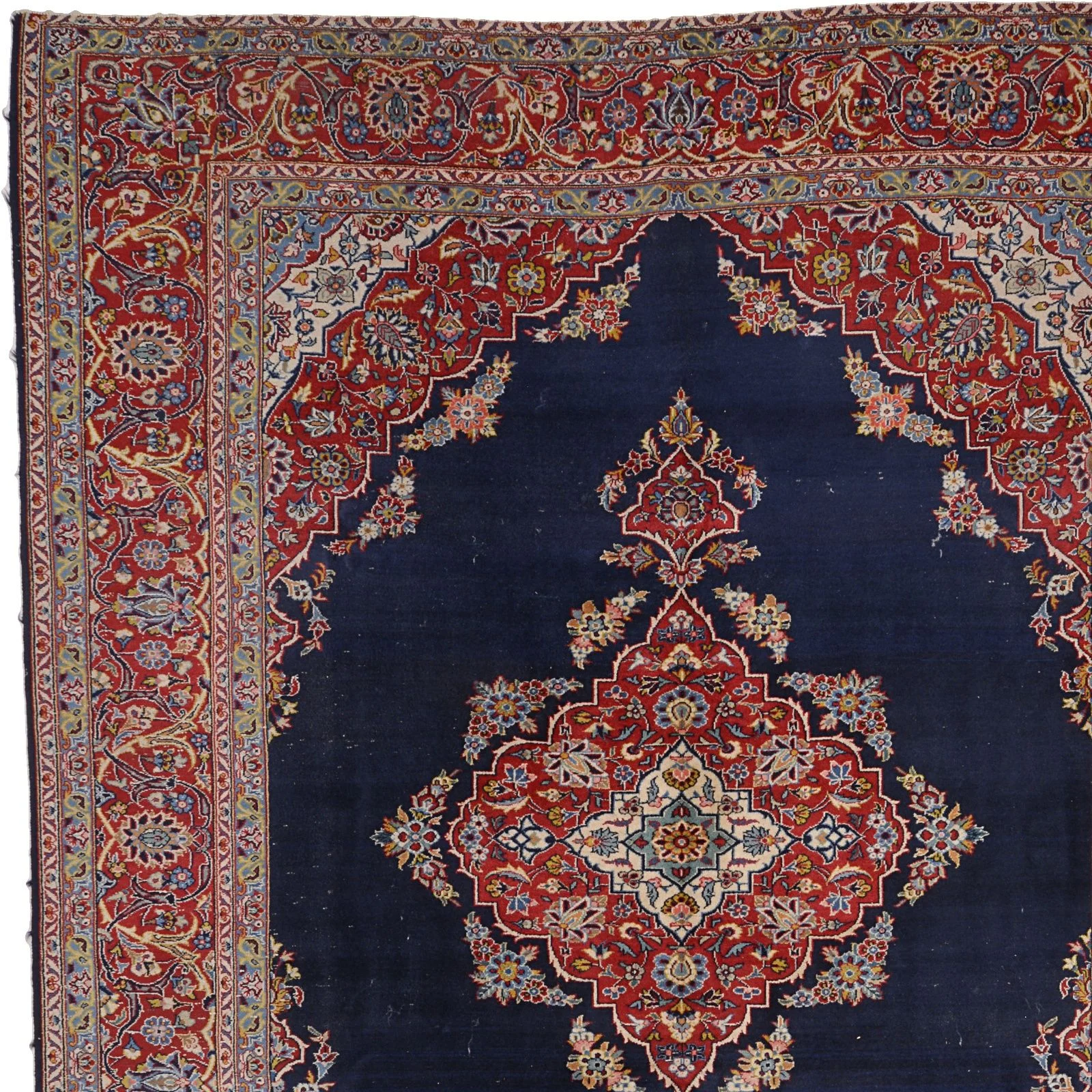Hand-Knotted Kashan Persian Rug, 226 × 274 cm, Wool - Image 3