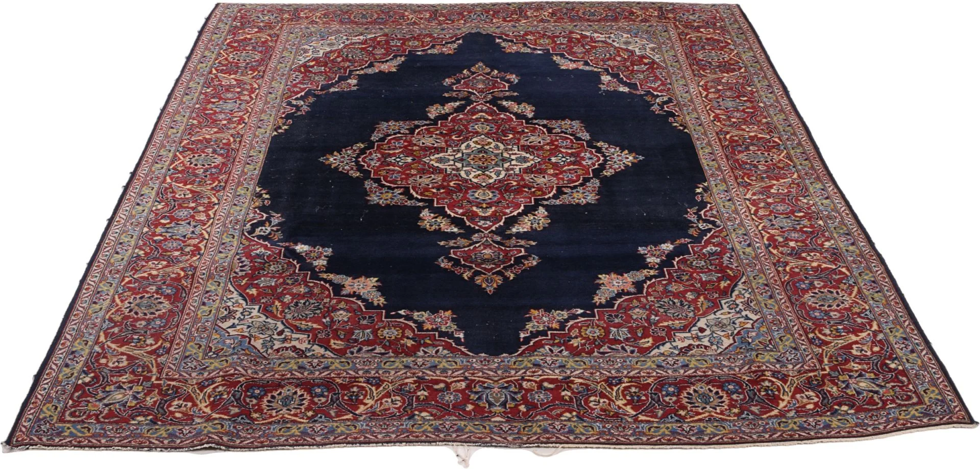 Hand-Knotted Kashan Persian Rug, 226 × 274 cm, Wool - Image 4