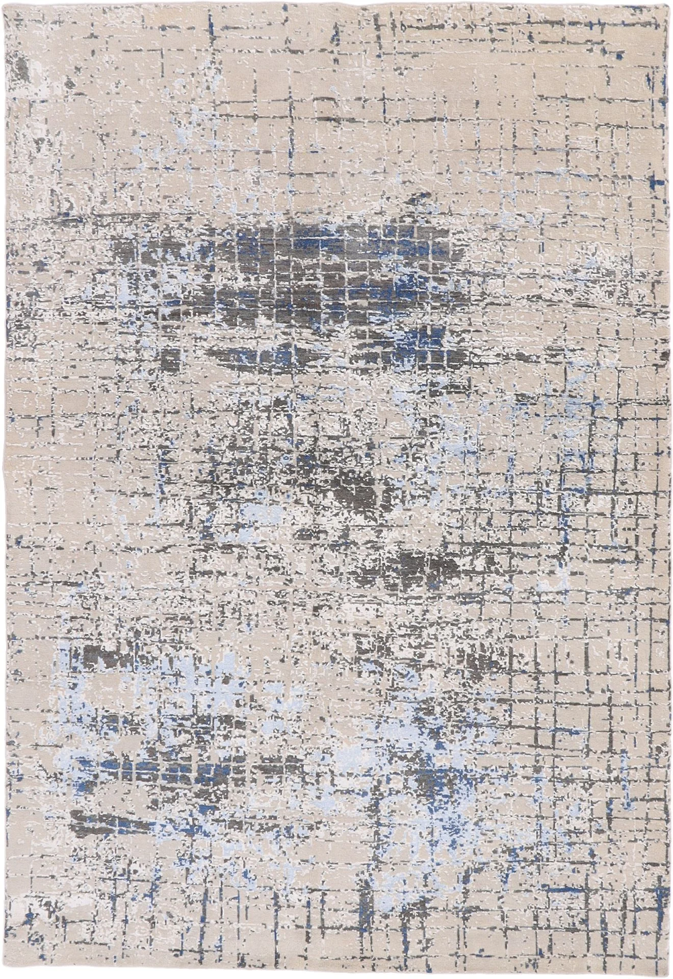 Hand-Knotted Indian Rug, 204 × 296 cm, Wool & Silk