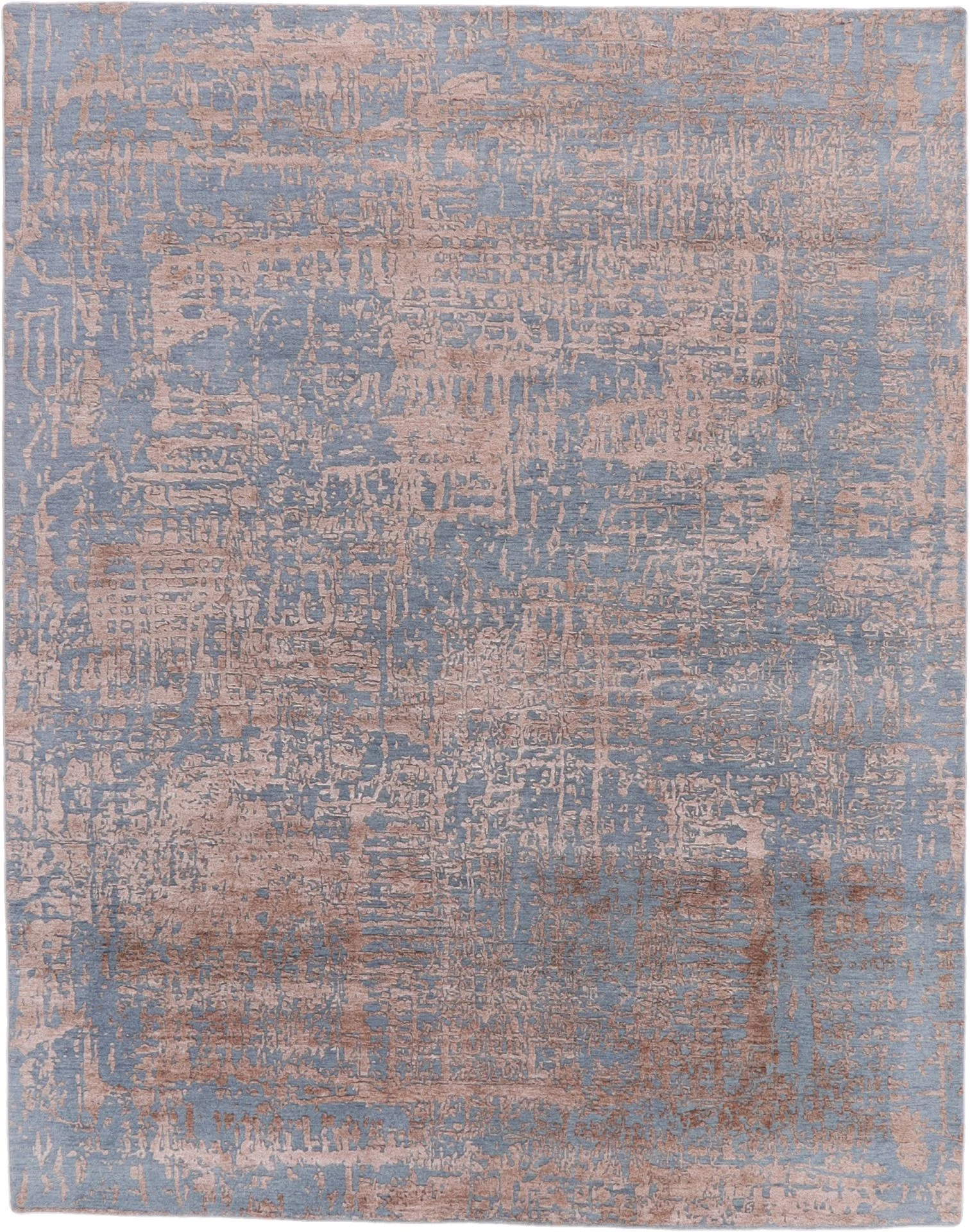 Hand-Knotted Indian Rug, 244 × 308 cm, Wool & Silk