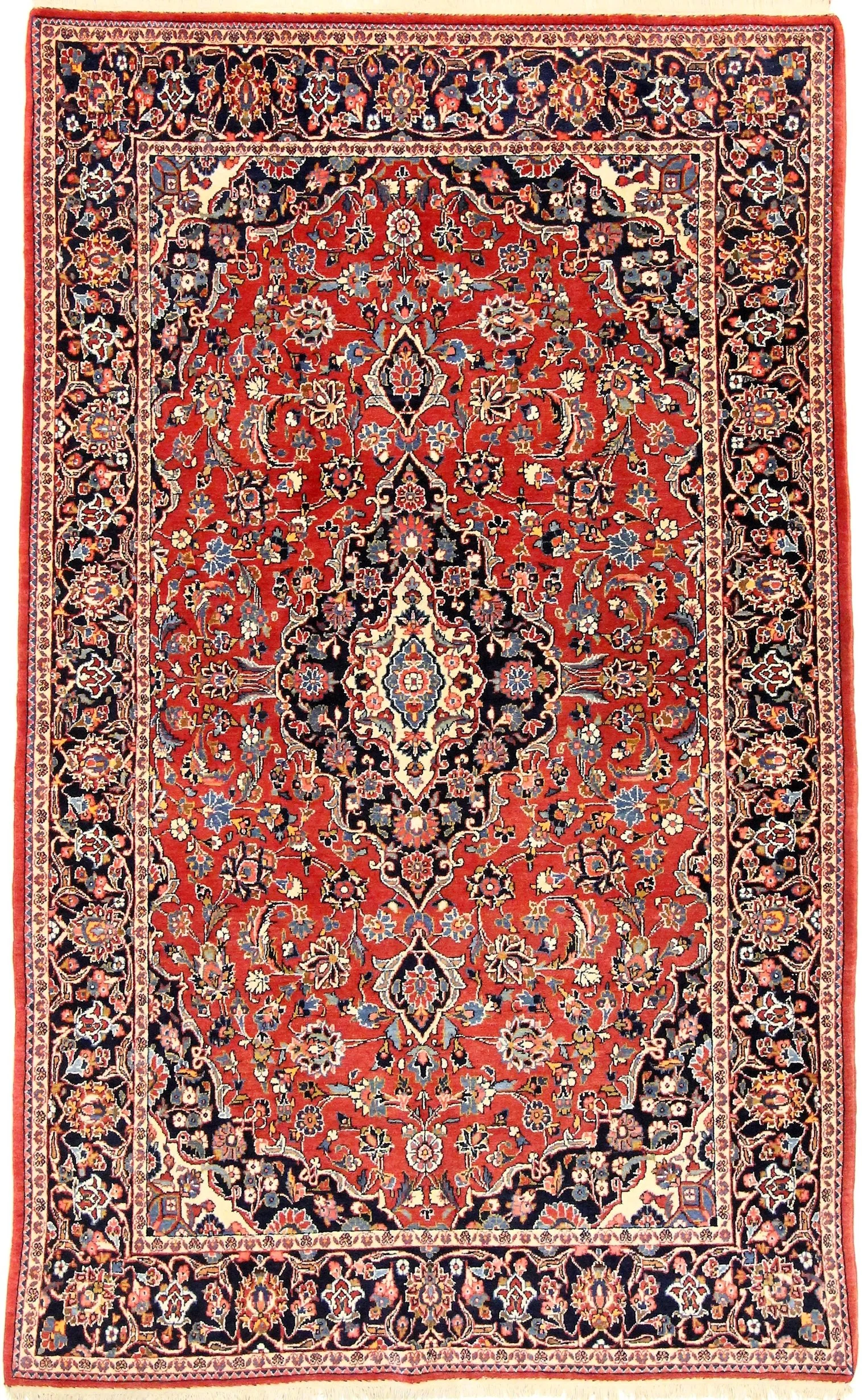 Kashan Persian Rug 192 × 138 cm in Wool, hand-knotted