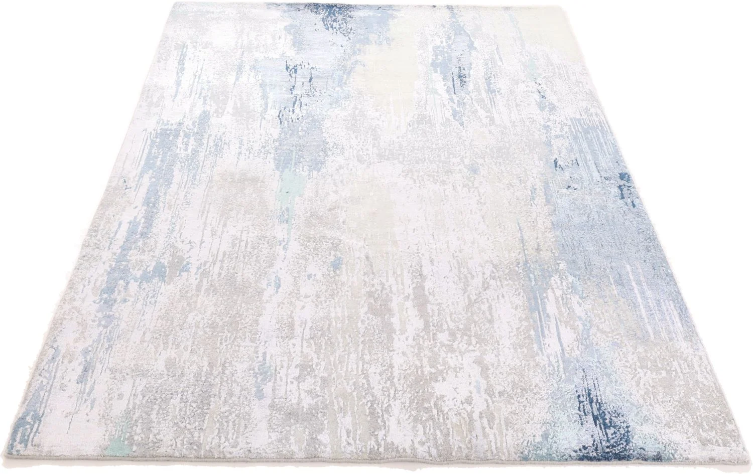Hand-Knotted Indian Rug, 172 × 247 cm, Wool & Silk - Image 3
