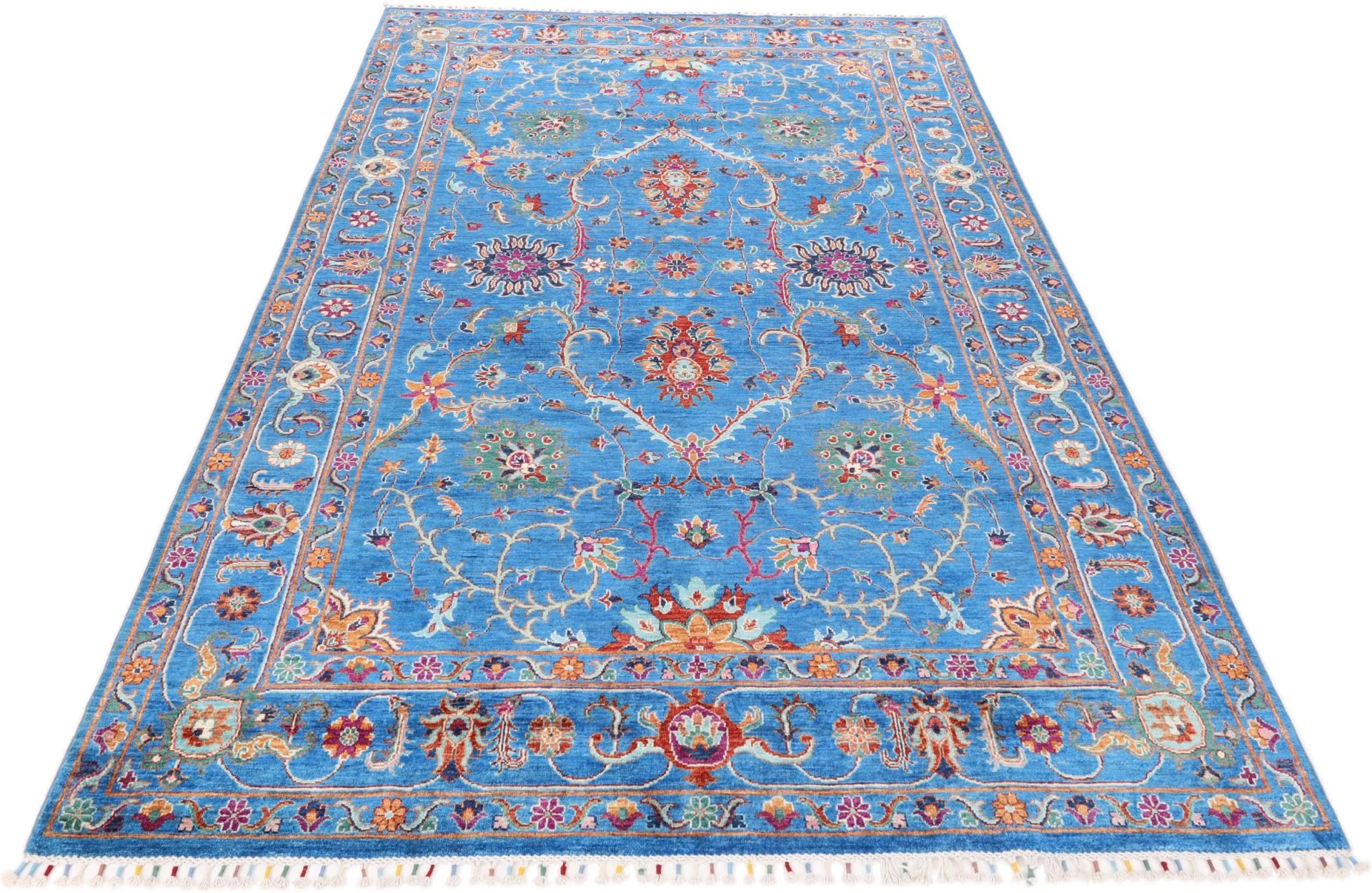 Hand-Knotted Samarkand Pakistani Rug, 202 × 322 cm, Wool - Image 3