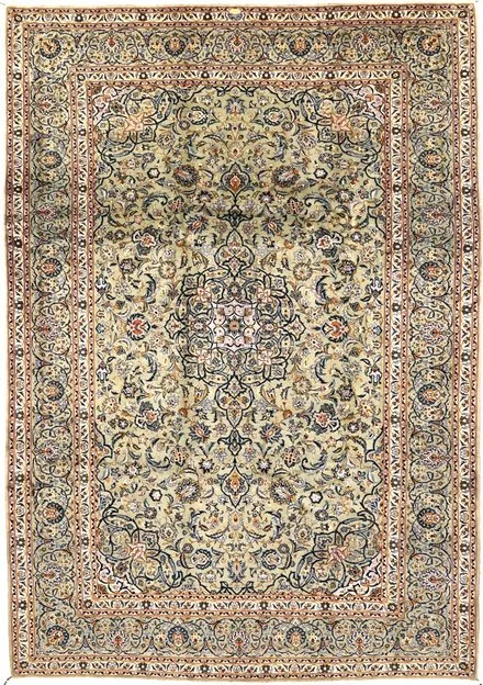 Hand-Knotted Kashan Persian Rug, 363 × 250 cm, Wool