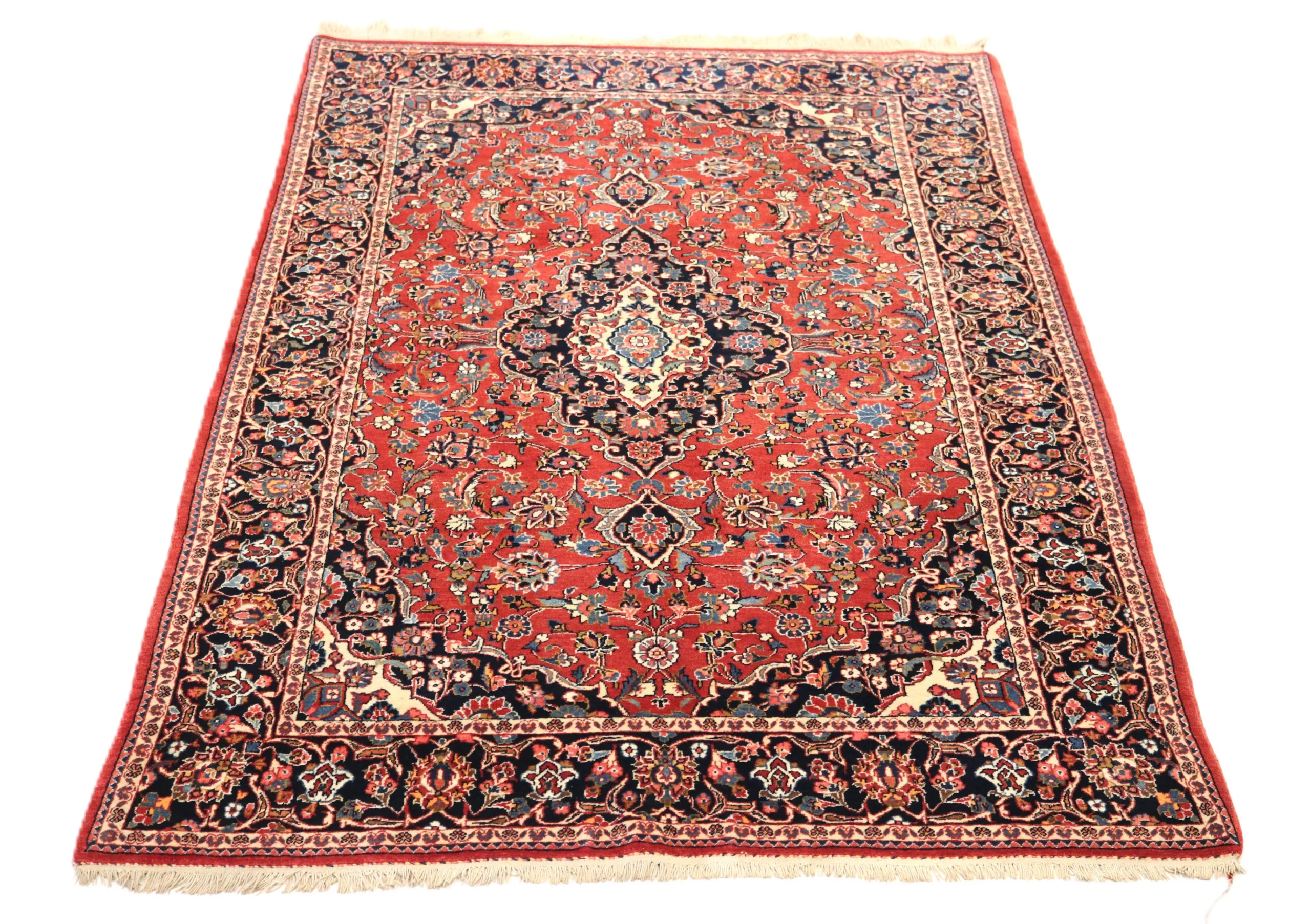 Kashan Persian Rug 192 × 138 cm in Wool, hand-knotted - Image 7
