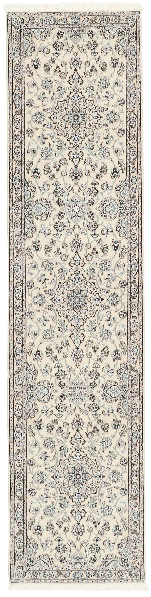 Persian Rug 70 × 300 cm in Wool & Silk, hand-knotted