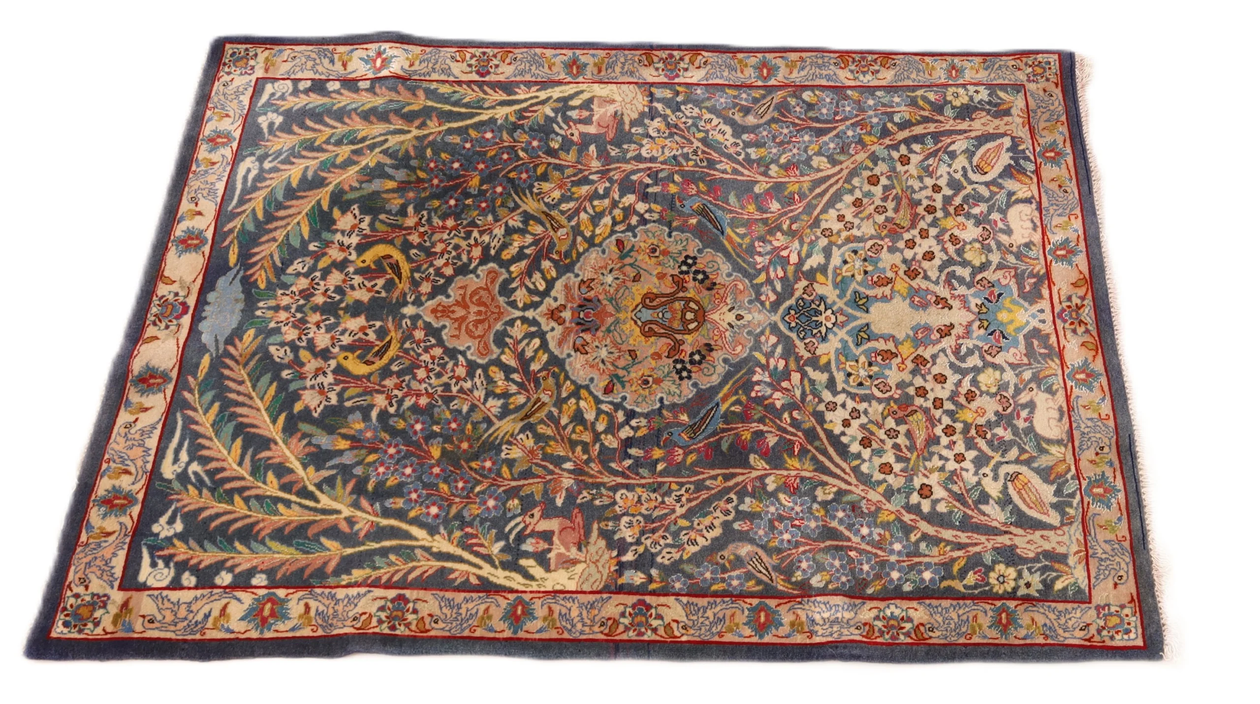 Alternative view of Wool & Silk Isfahan Persian Rug 92 × 70 cm, hand-knotted