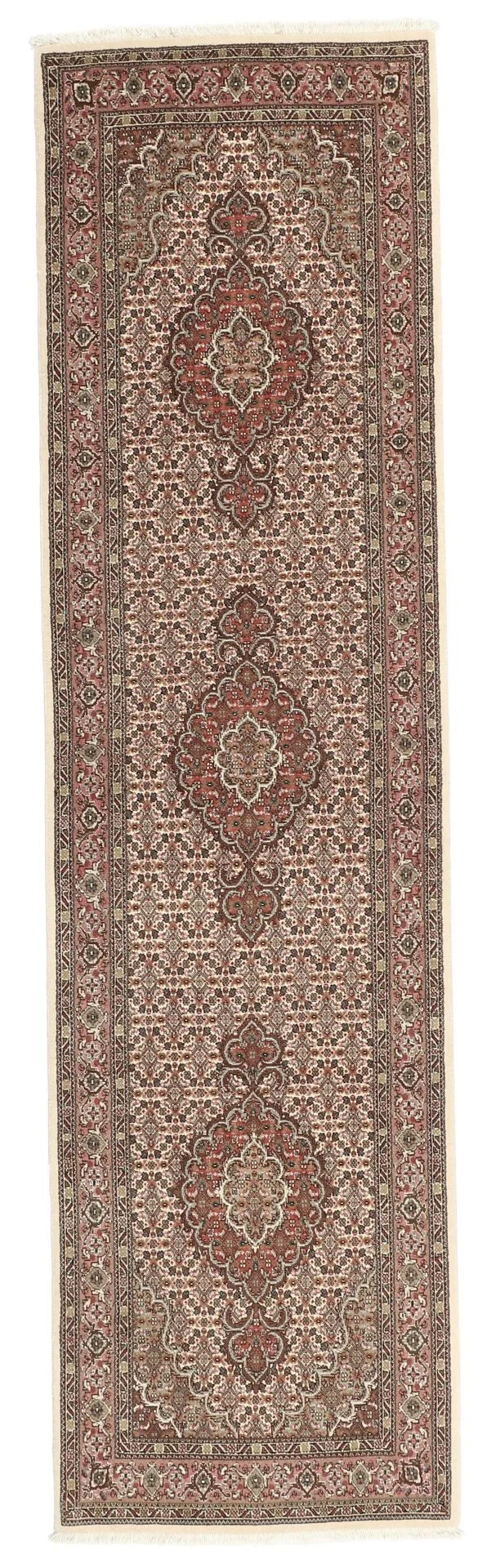Tabriz Persian Rug 80 × 300 cm in Wool & Silk, hand-knotted