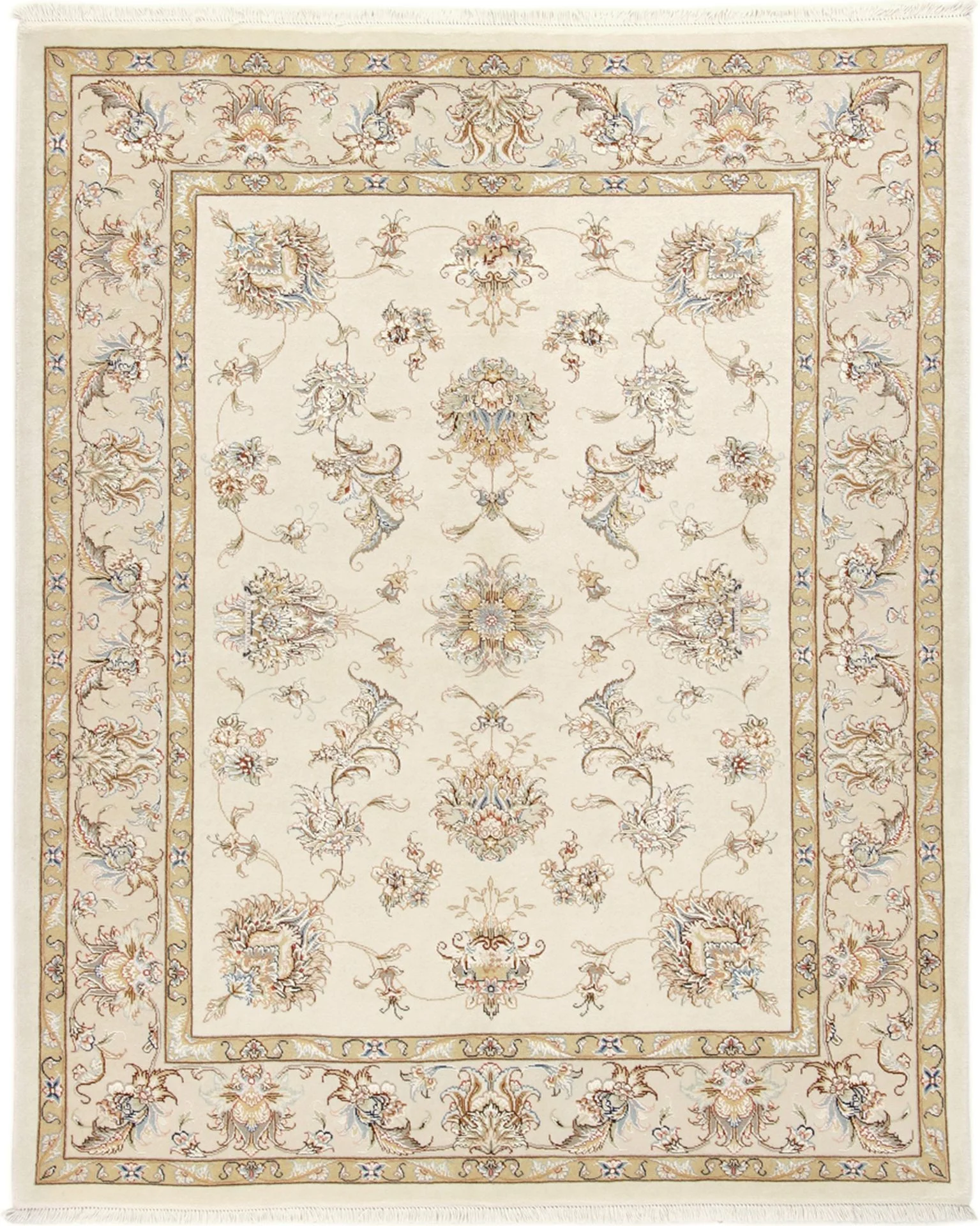 Wool & Silk Tabriz Persian Rug 158 × 200 cm, hand-knotted