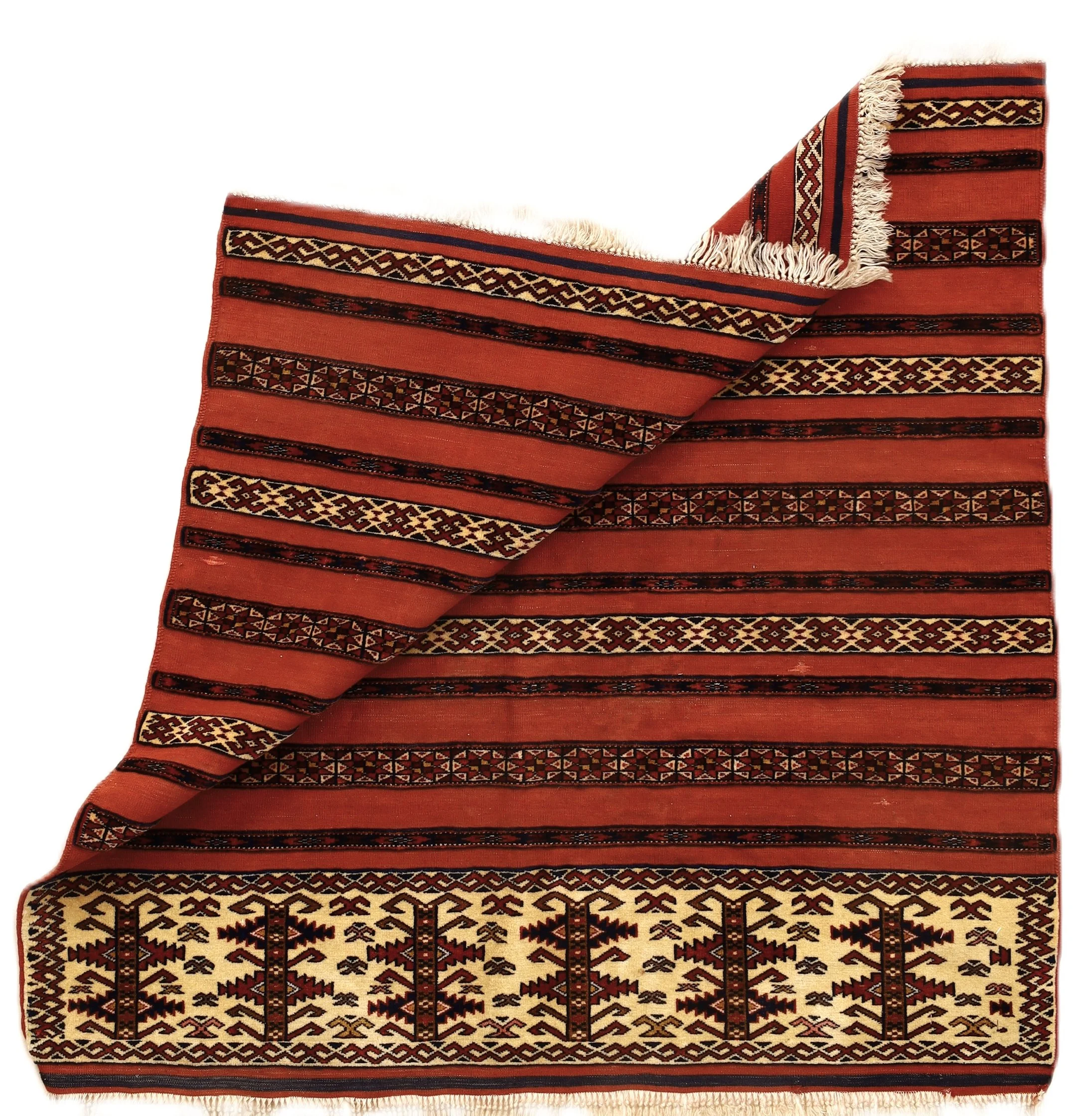 Alternative view of Turkmen Persian Rug 109 × 105 cm in Wool, hand-knotted