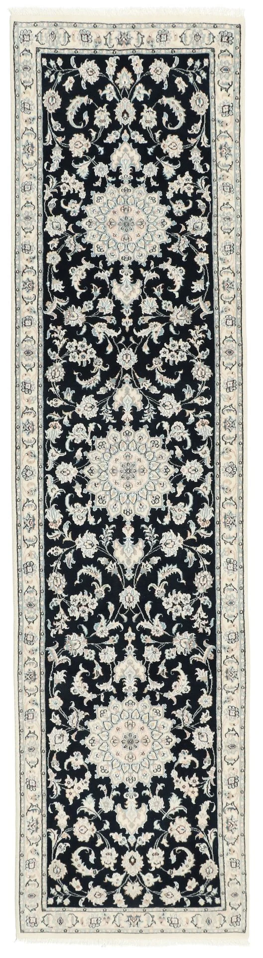 Wool & Silk Tabriz Persian Rug 76 × 300 cm, hand-knotted