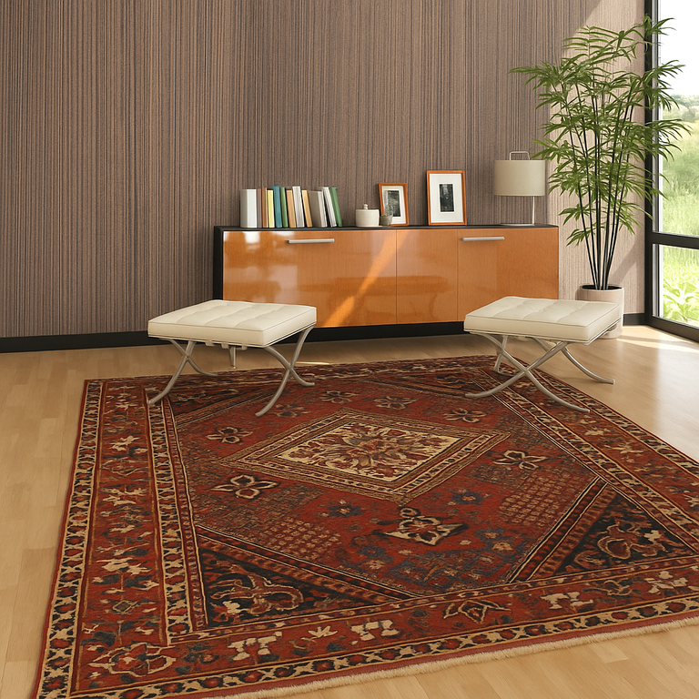 Wool Bakhtiari Persian Rug 208 × 137 cm, hand-knotted - Image 3